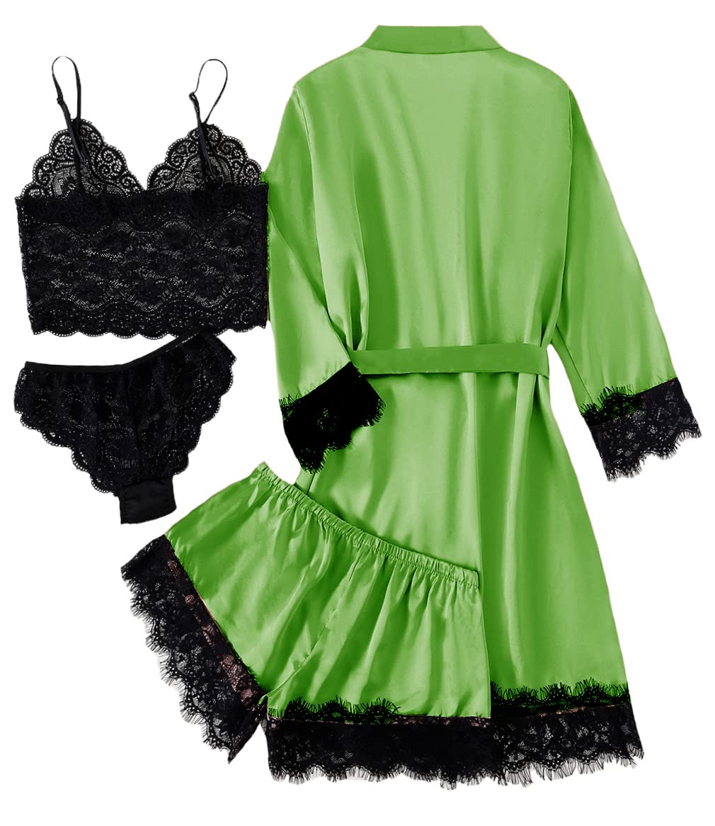 LYANER 4pcs Satin Sleepwear