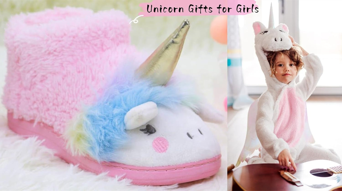 Girls Unicorn Toddler House Slippers