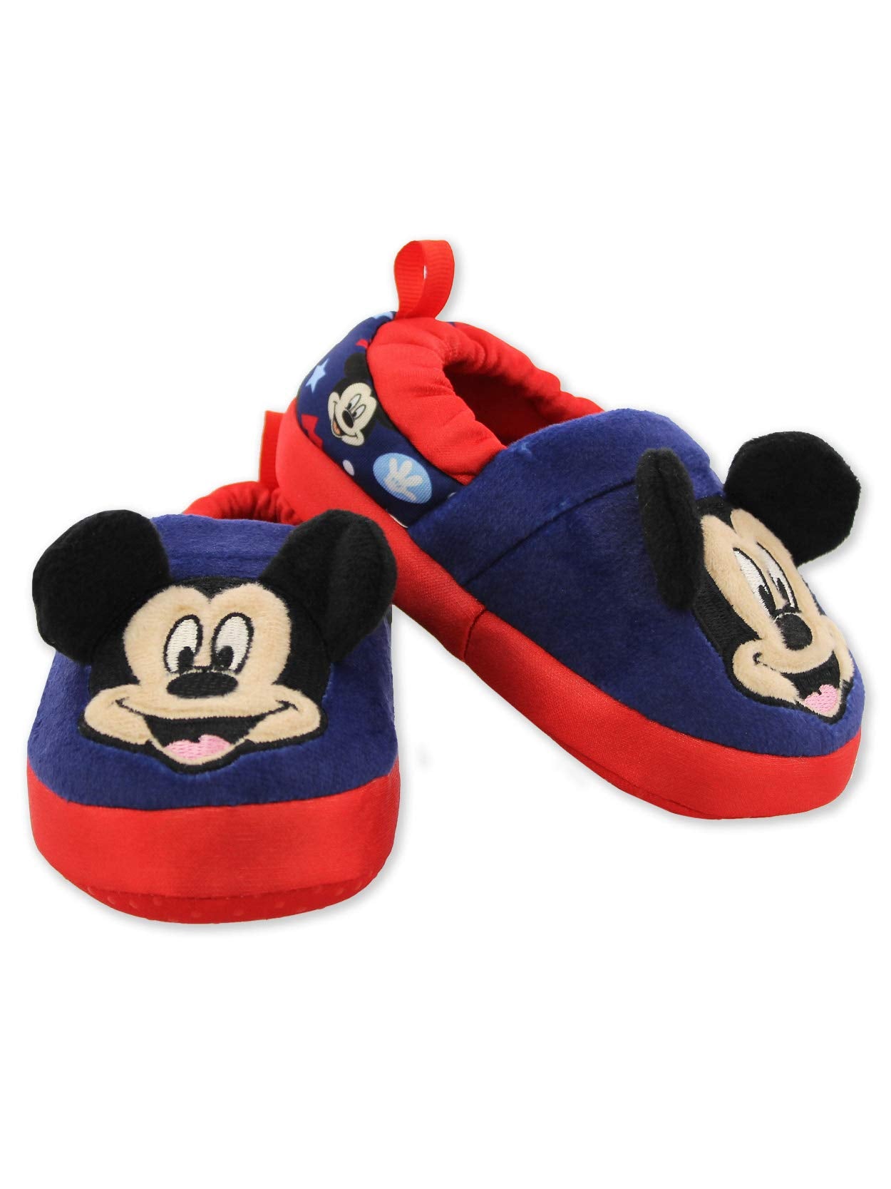 Mickey Mouse Toddler Boy's Plush A-Line Slippers with 3D Ears