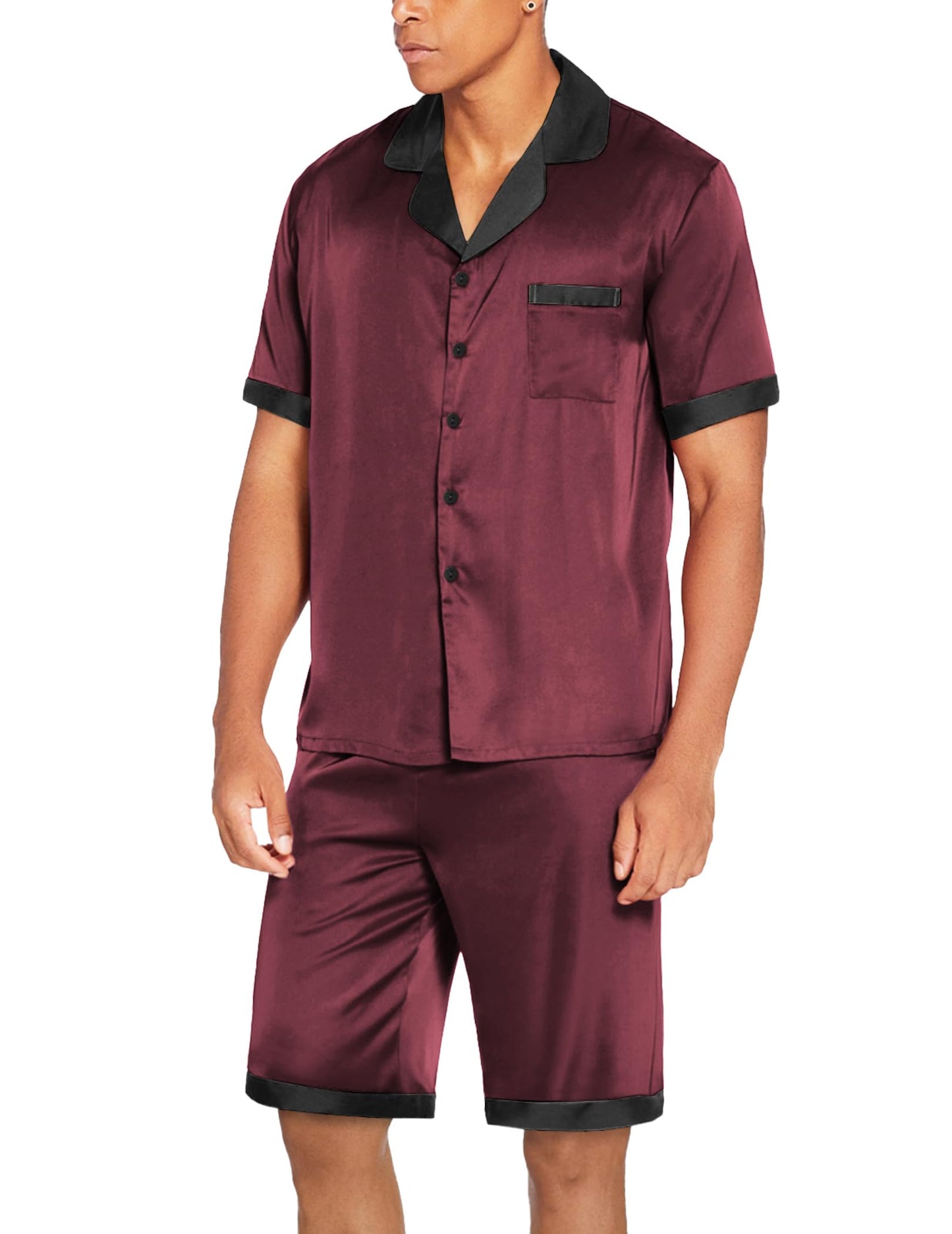 Ekouaer Satin Silk Pajamas Set with Pockets