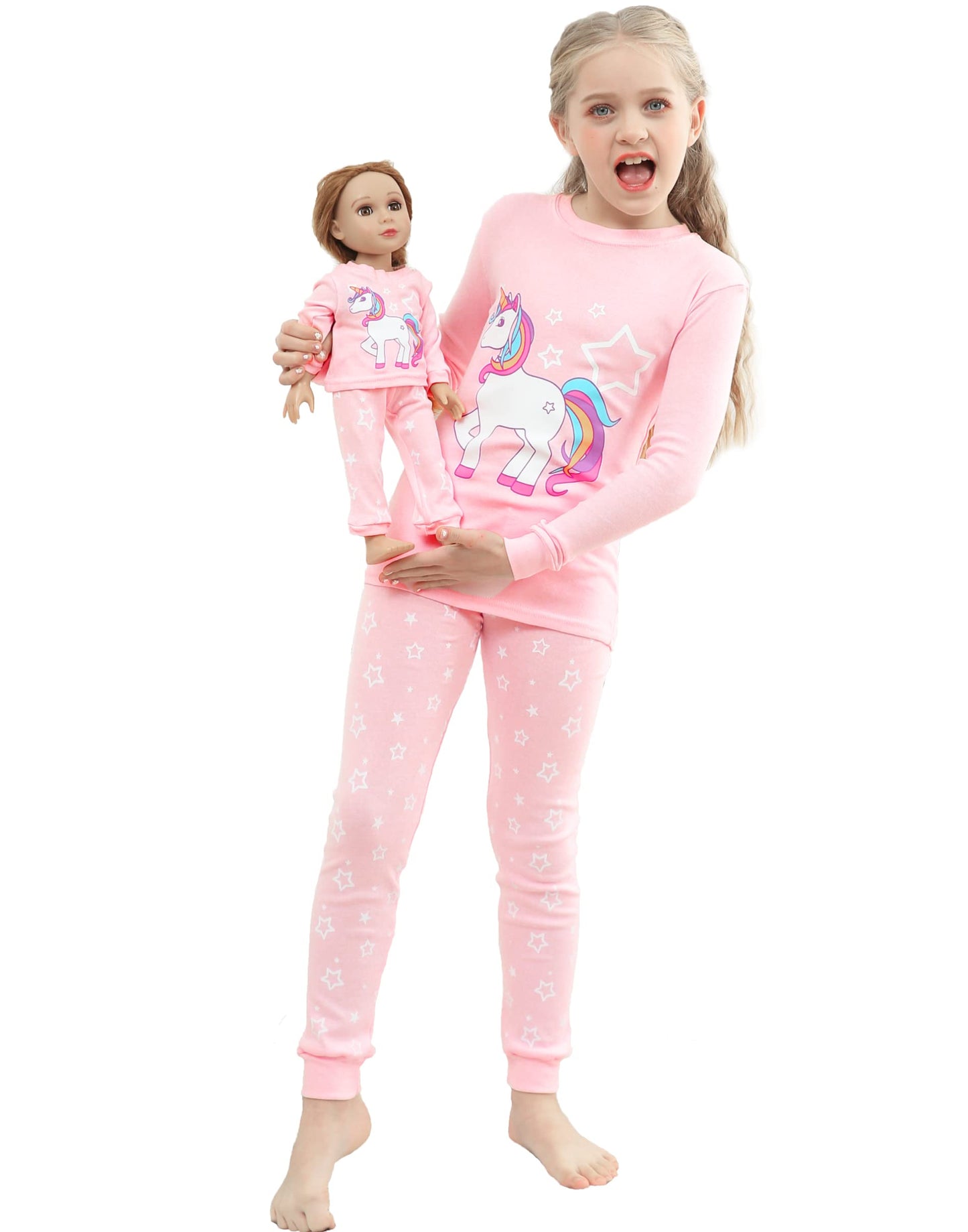 Babyroom Matching Doll & Toddler 4 Piece Pajamas Sleepwear