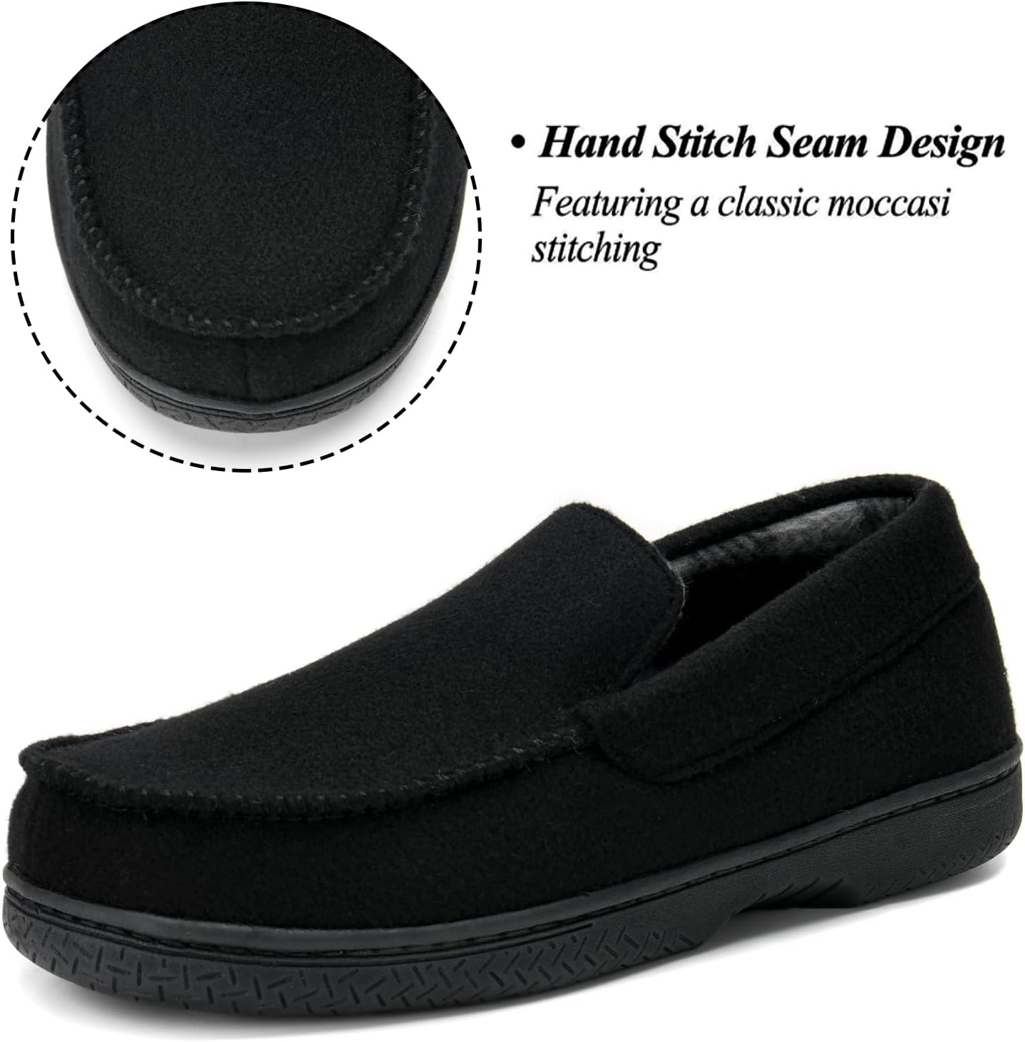 DL Men's Memory Foam Moccasin Slippers