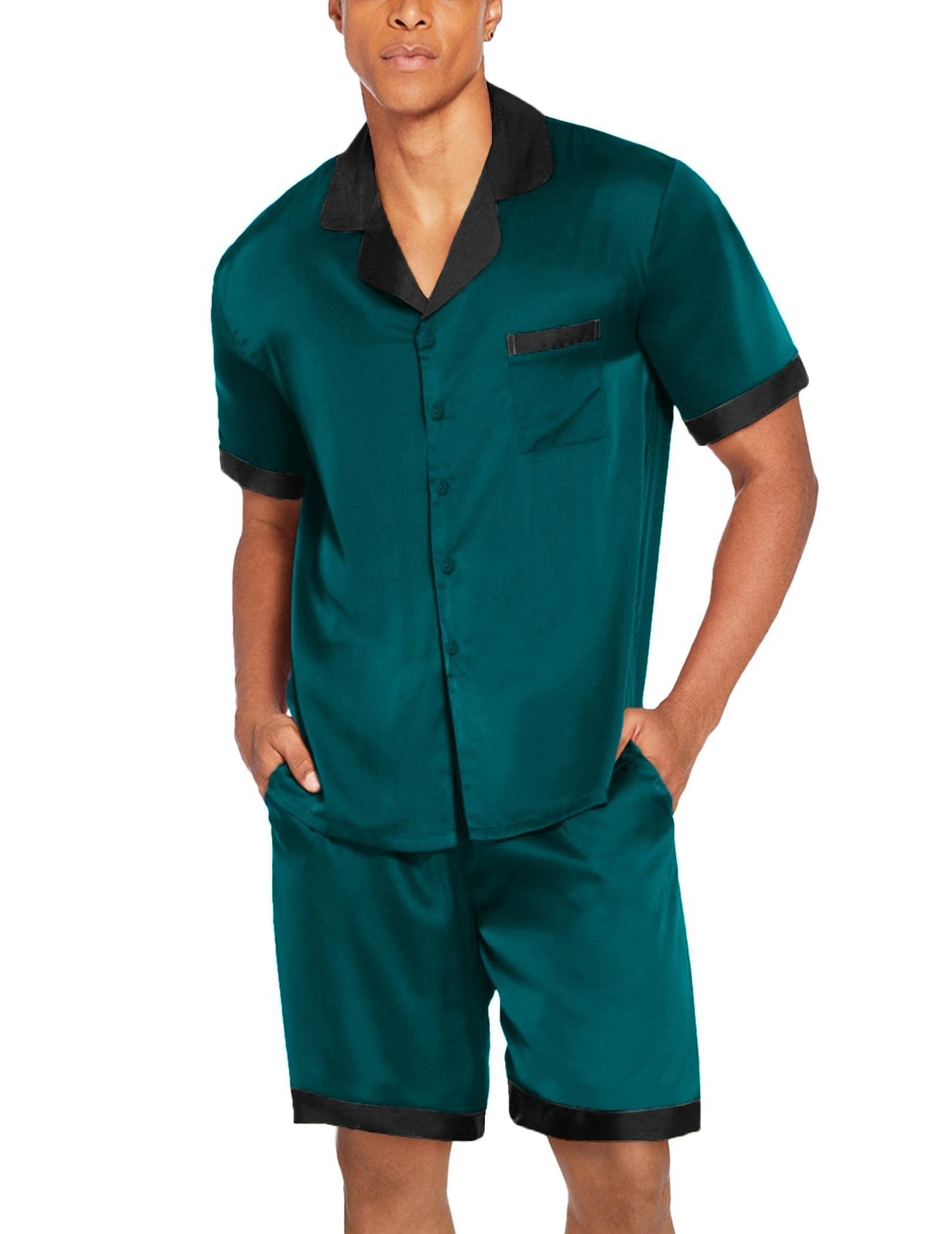 Ekouaer Satin Silk Pajamas Set with Pockets