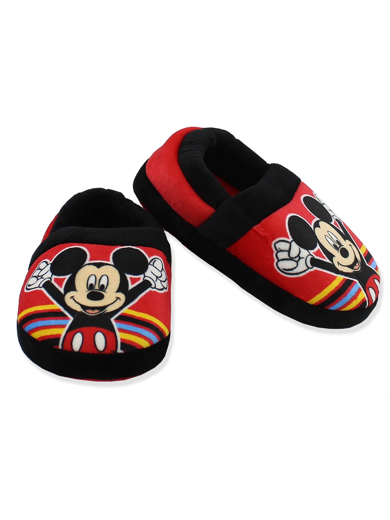 Mickey Mouse Toddler Boy's Plush A-Line Slippers with 3D Ears