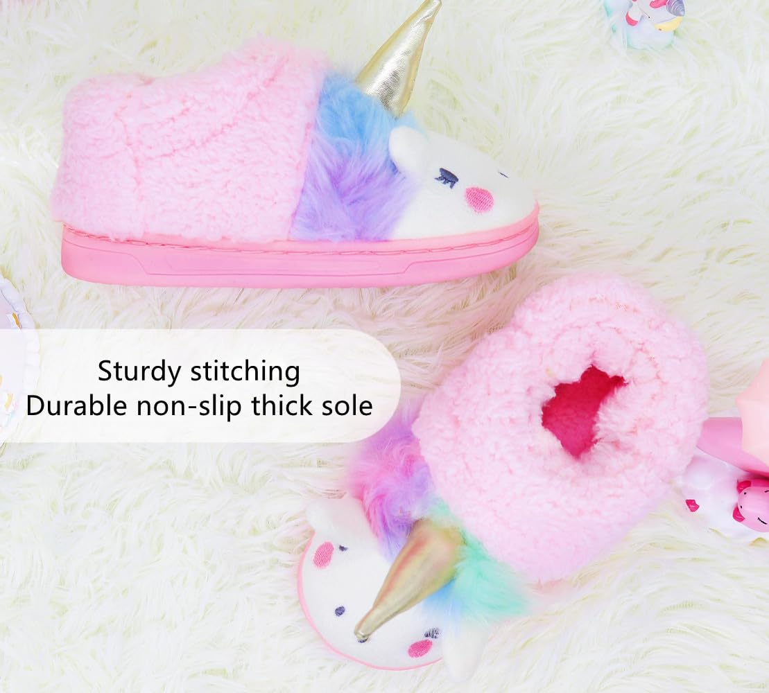 Girls Unicorn Toddler House Slippers