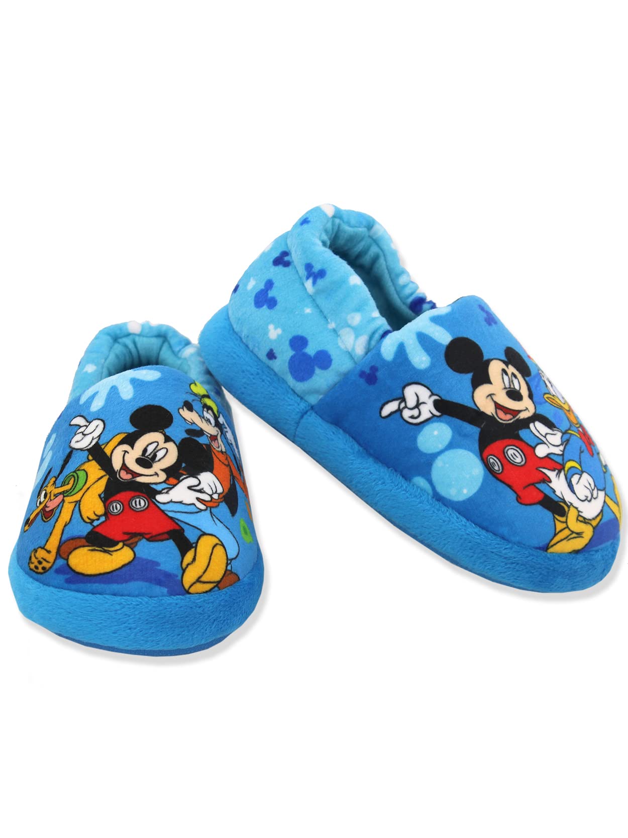 Mickey Mouse Toddler Boy's Plush A-Line Slippers with 3D Ears