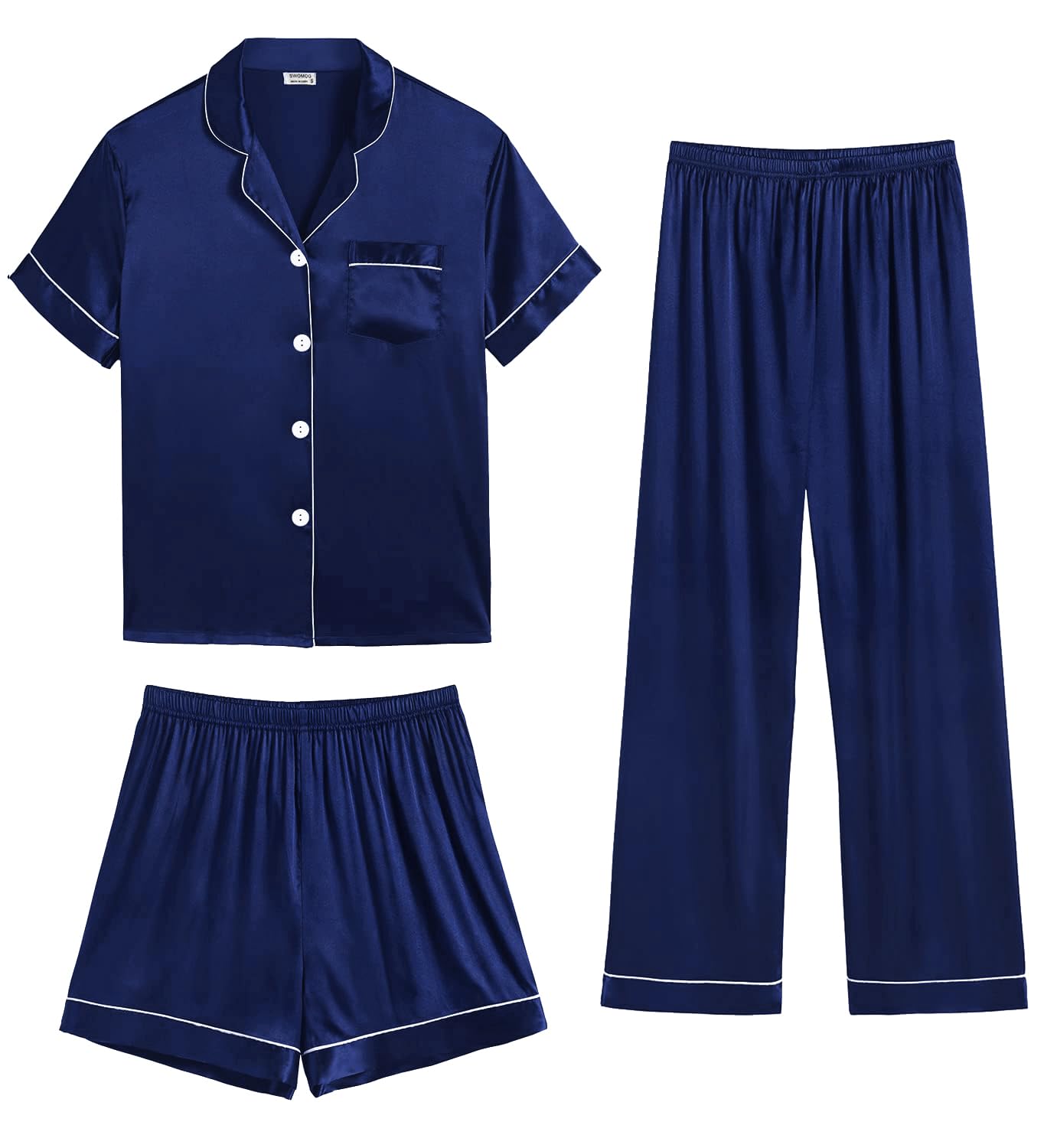 SWOMOG Mens 3pcs Pajamas Set