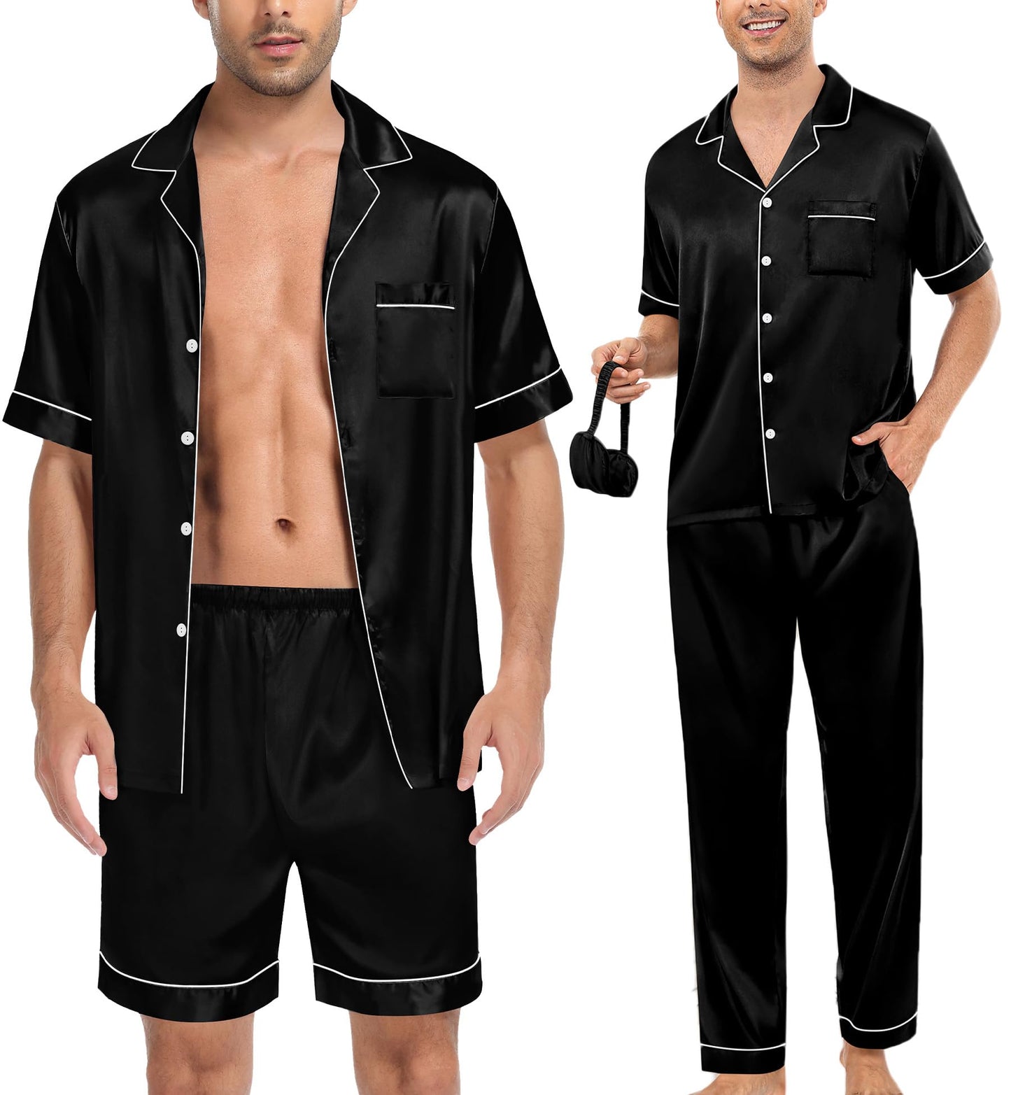 SWOMOG Mens 3pcs Pajamas Set