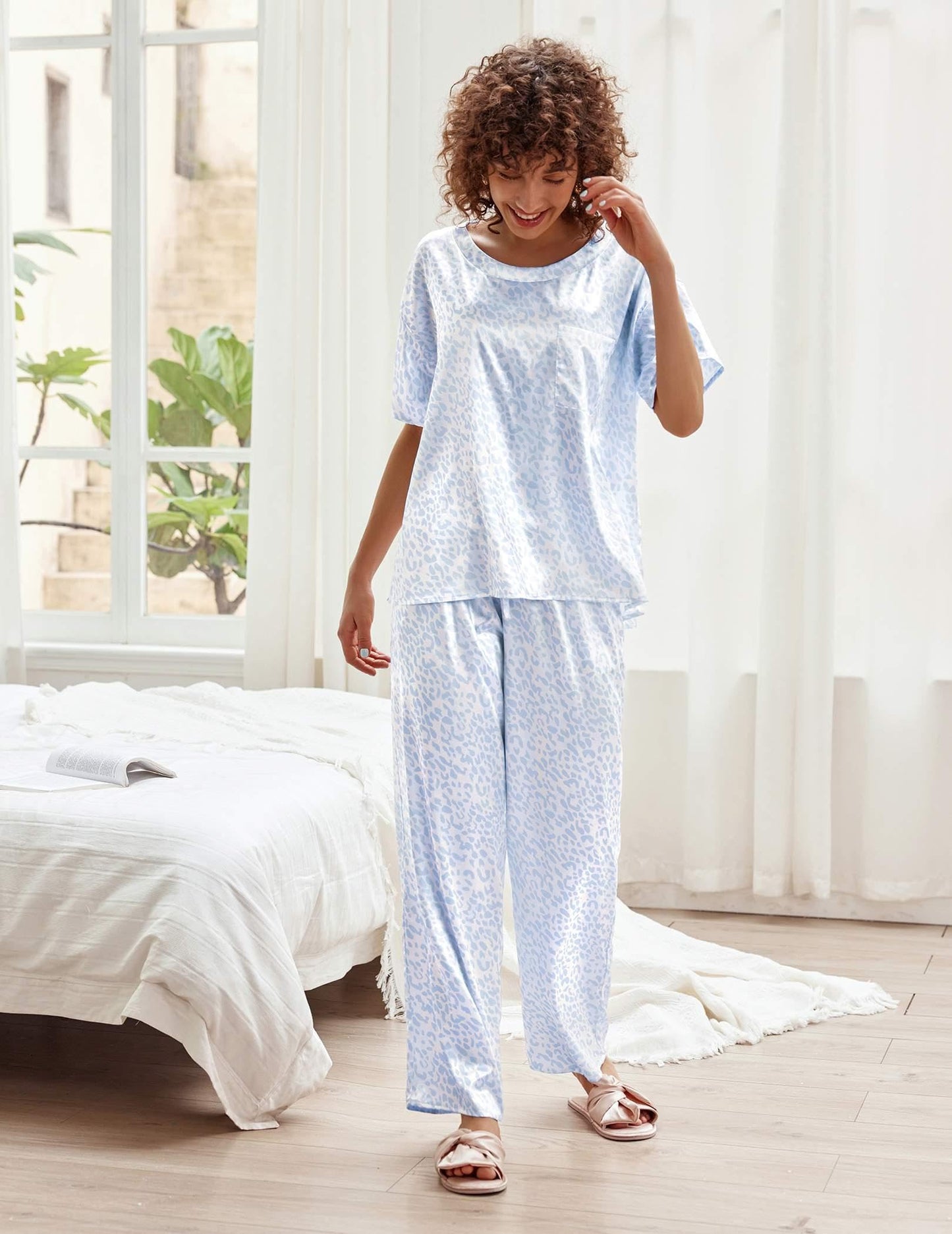 Ekouaer Silky Pajama Set