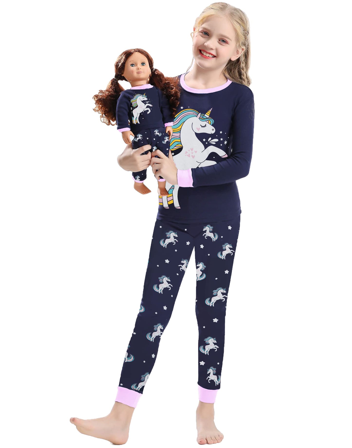 Babyroom Matching Doll & Toddler 4 Piece Pajamas Sleepwear