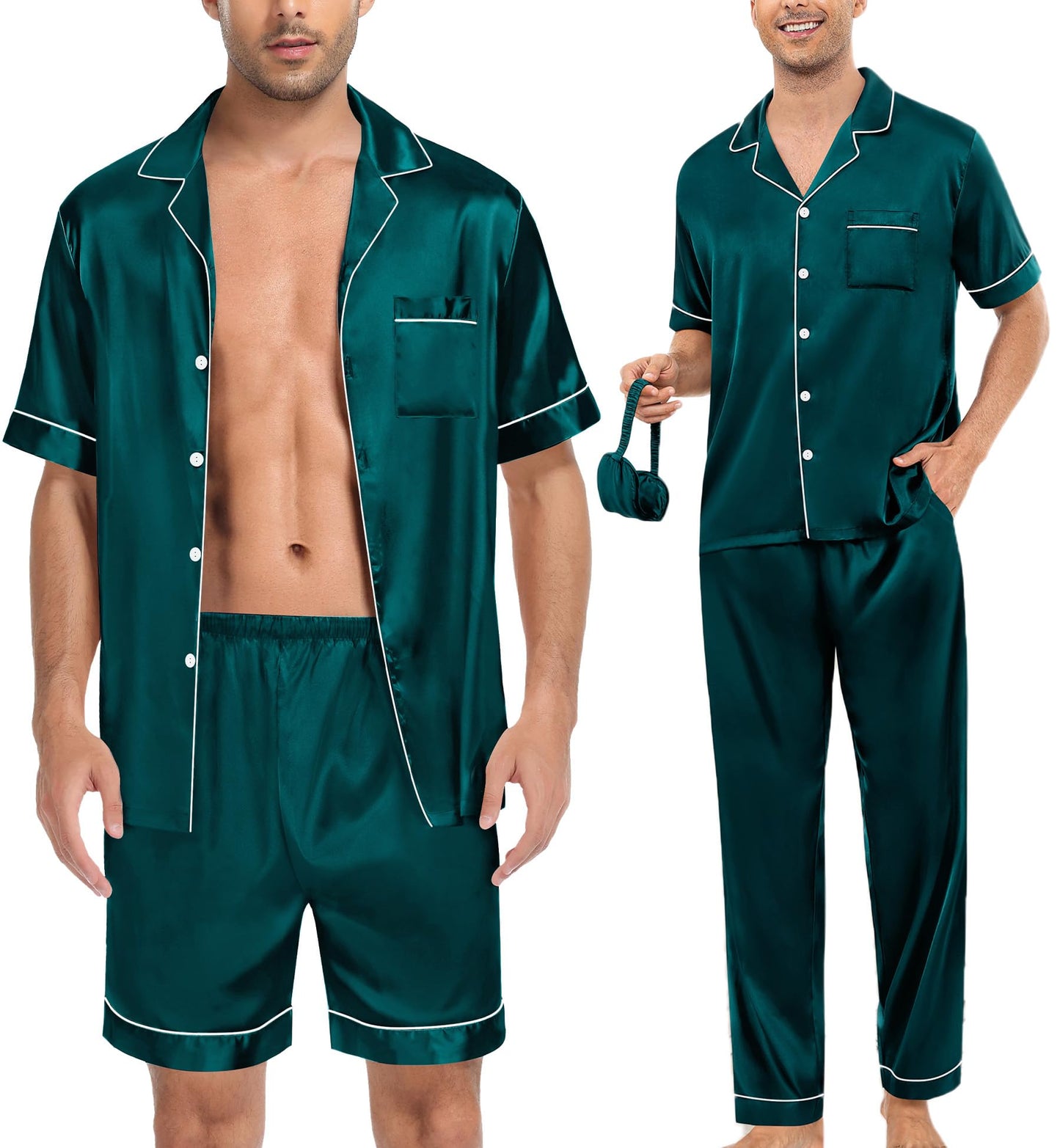 SWOMOG Mens 3pcs Pajamas Set