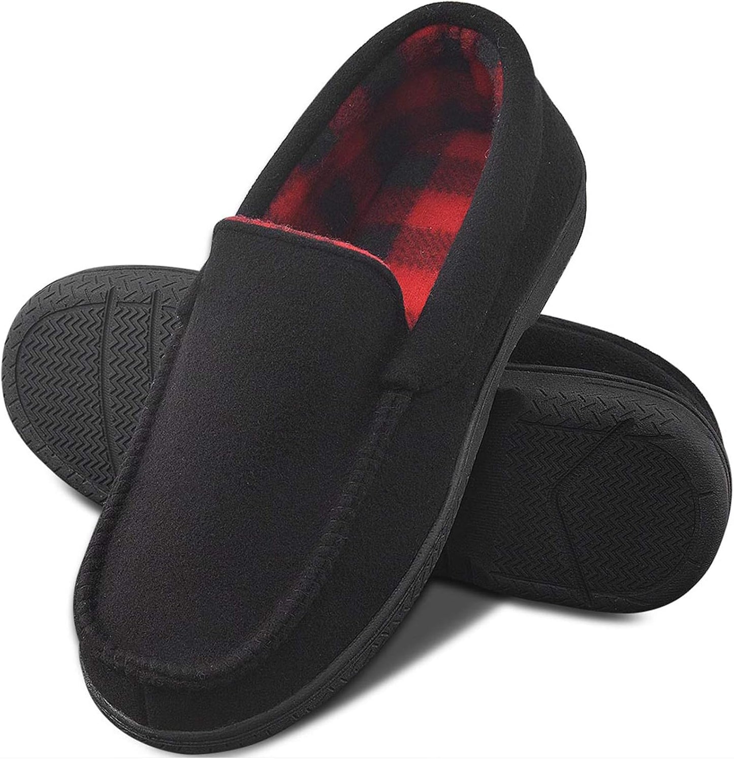 DL Men's Memory Foam Moccasin Slippers