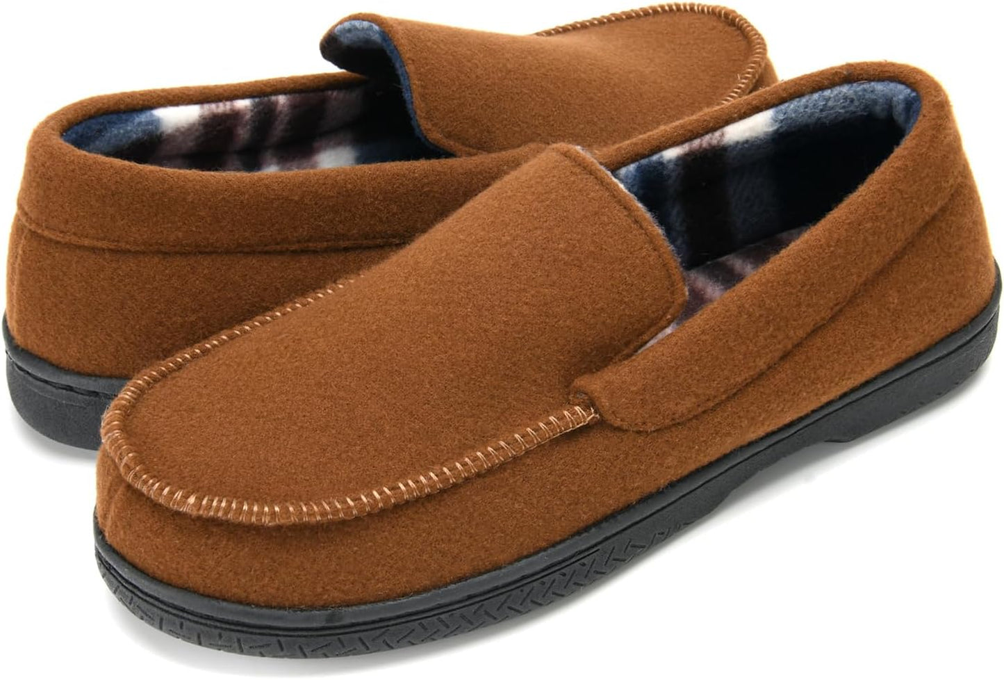 DL Men's Memory Foam Moccasin Slippers