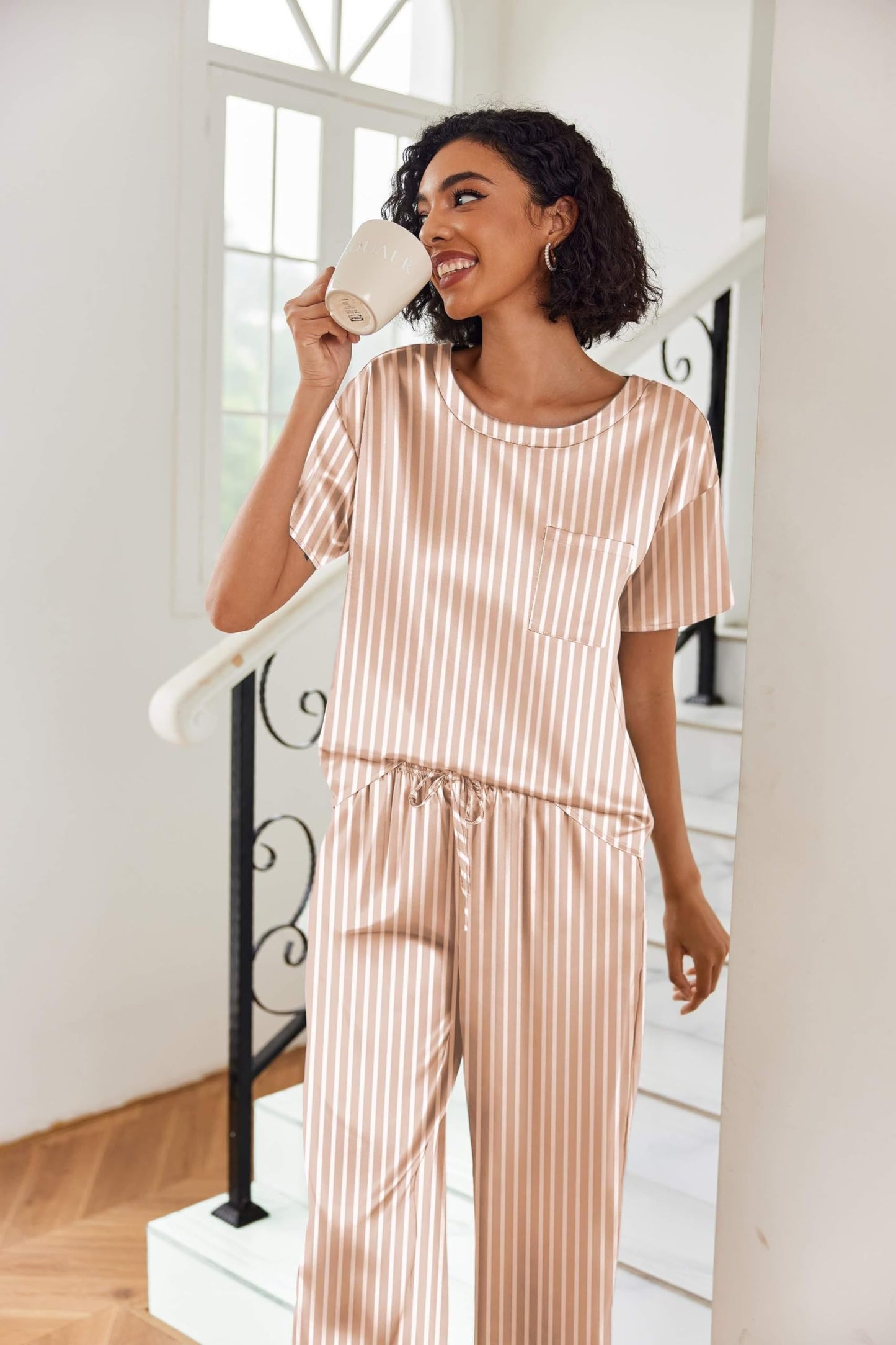 Ekouaer Silky Pajama Set