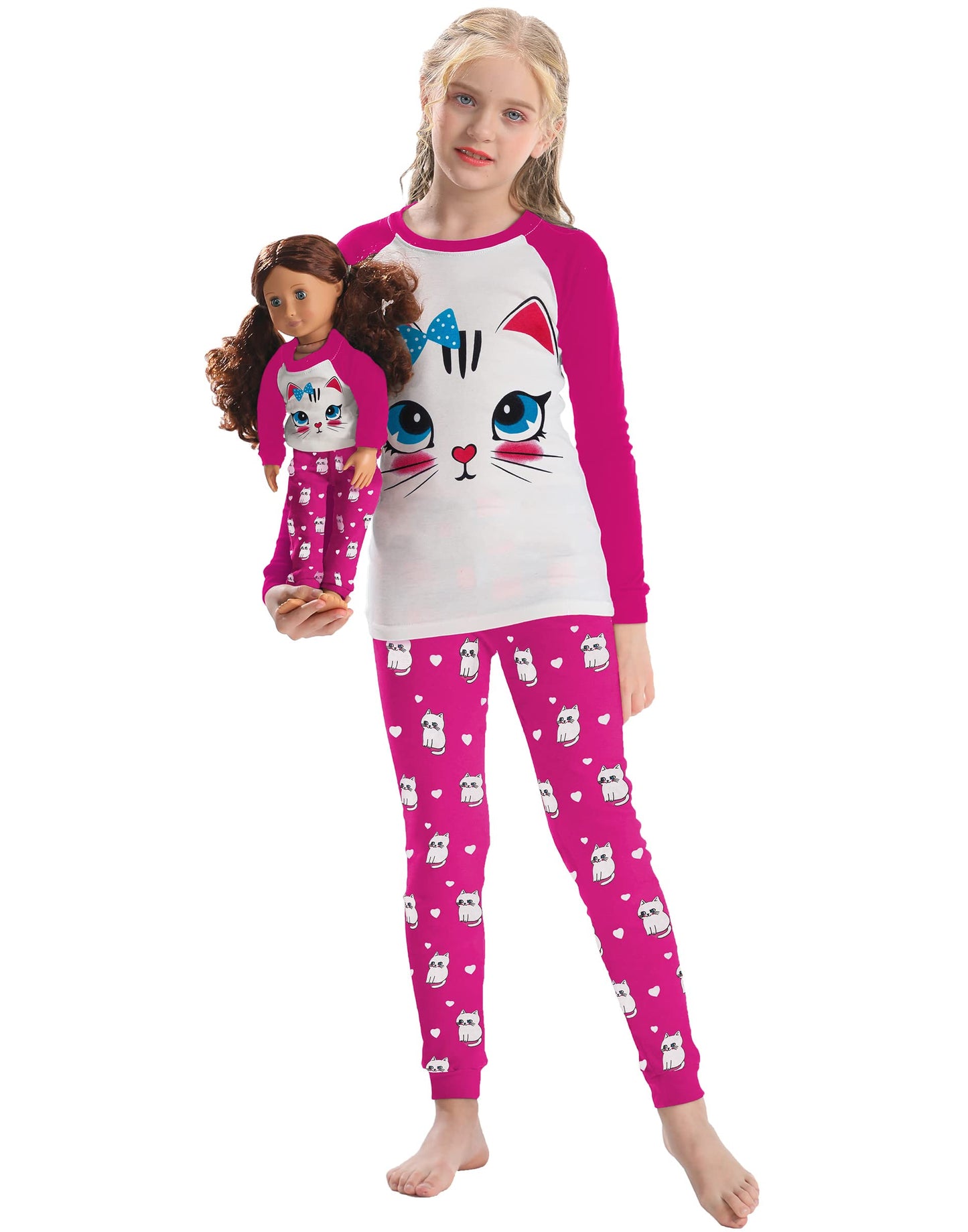 Babyroom Matching Doll & Toddler 4 Piece Pajamas Sleepwear