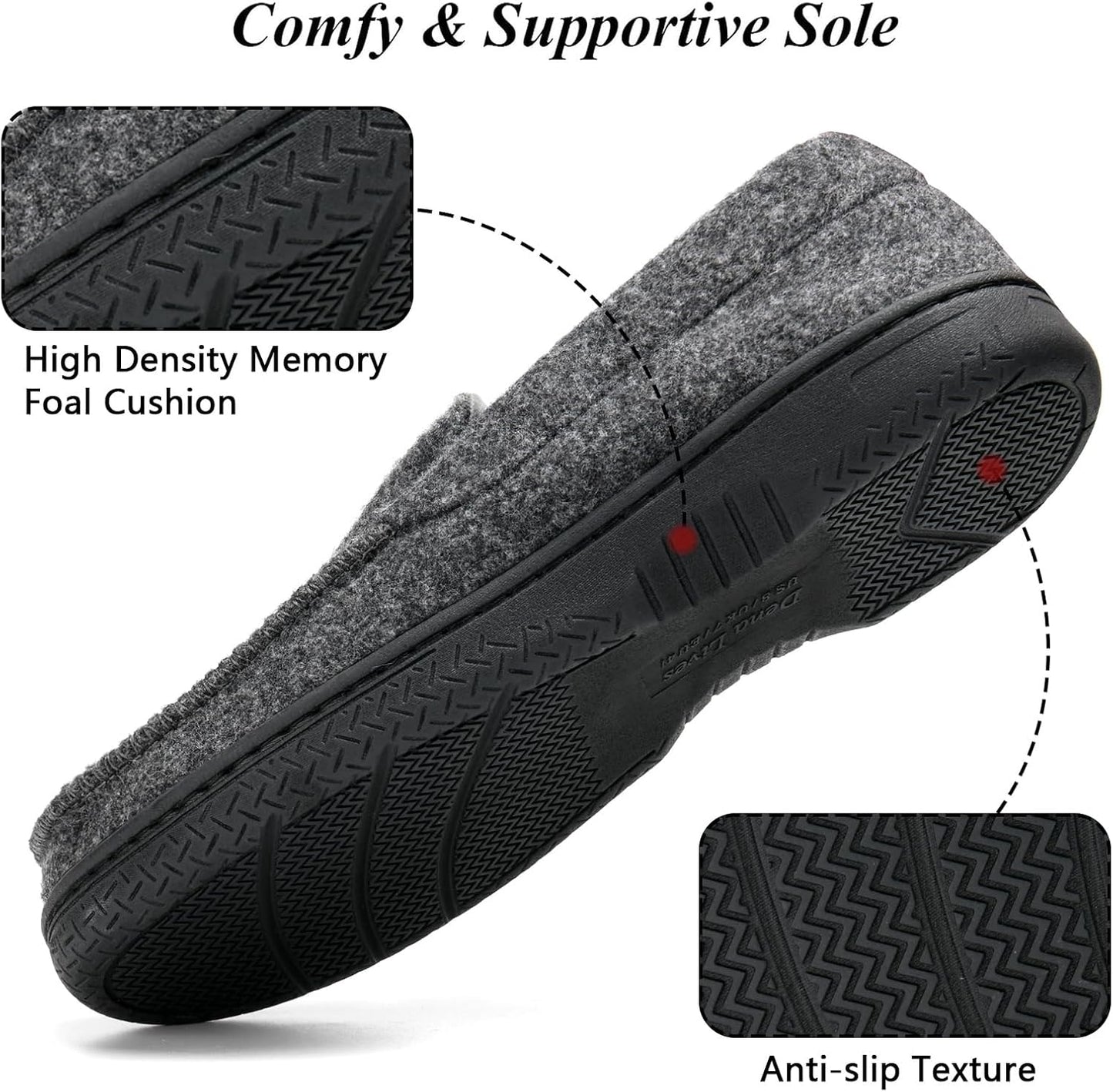 DL Men's Memory Foam Moccasin Slippers