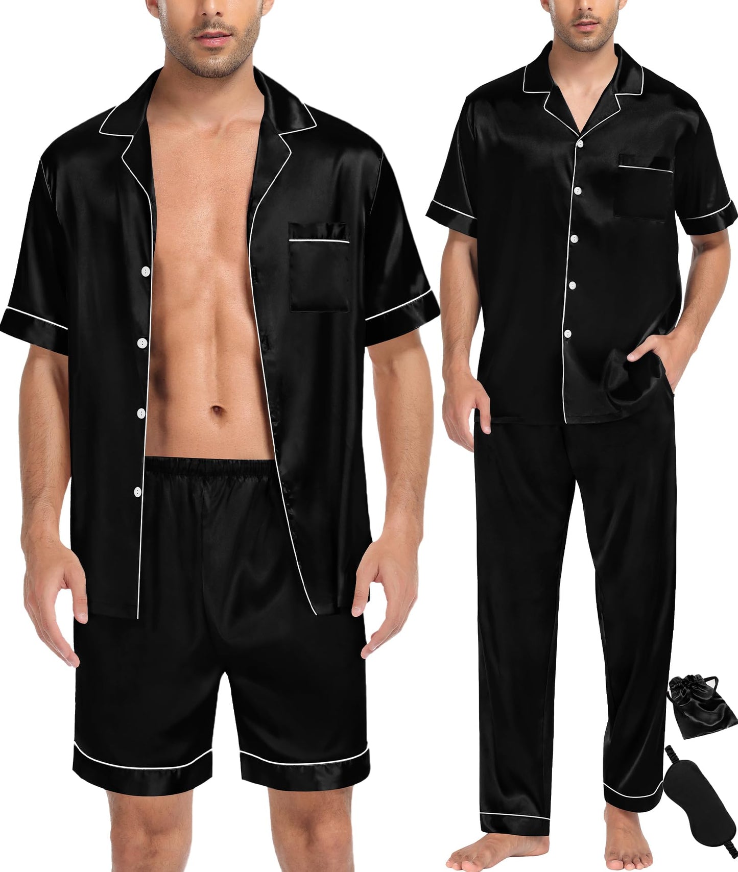 SWOMOG Mens 3pcs Pajamas Set