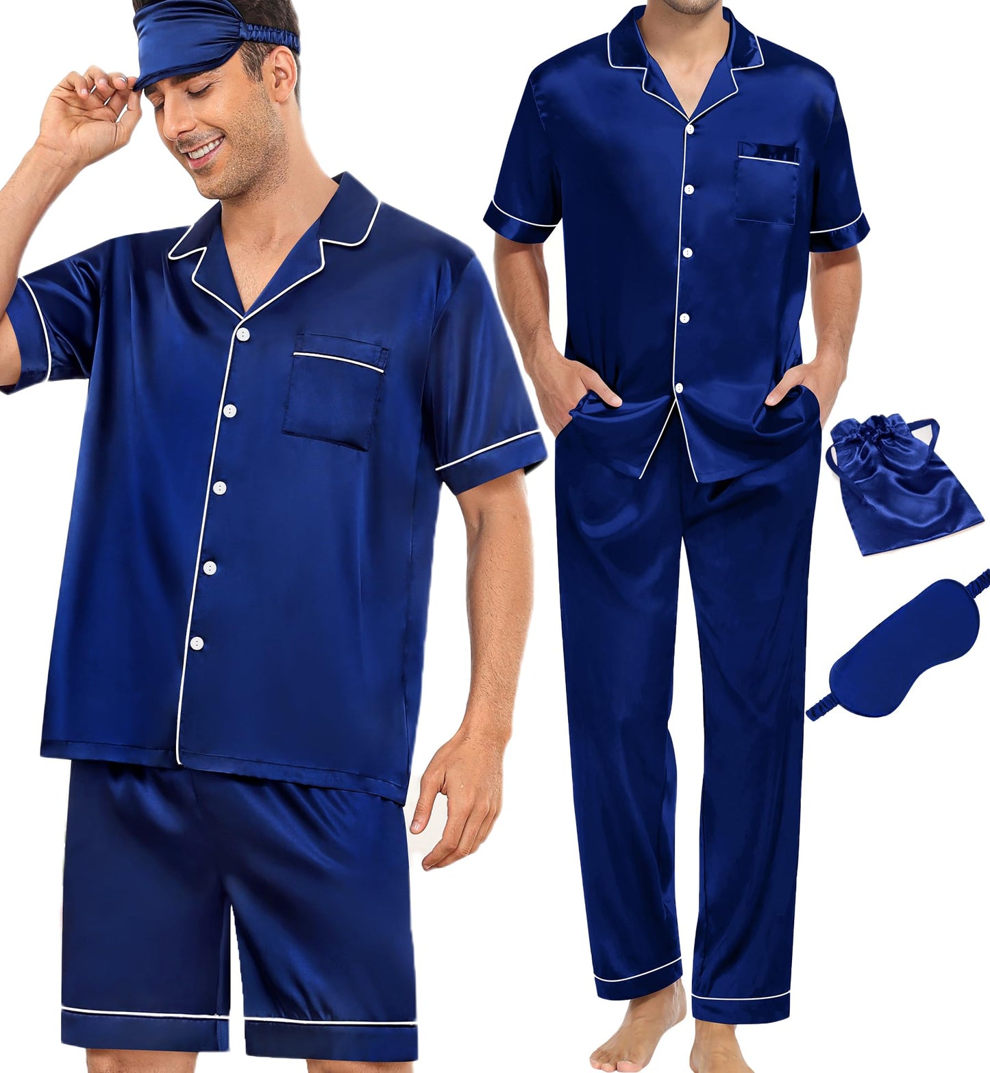 SWOMOG Mens 3pcs Pajamas Set