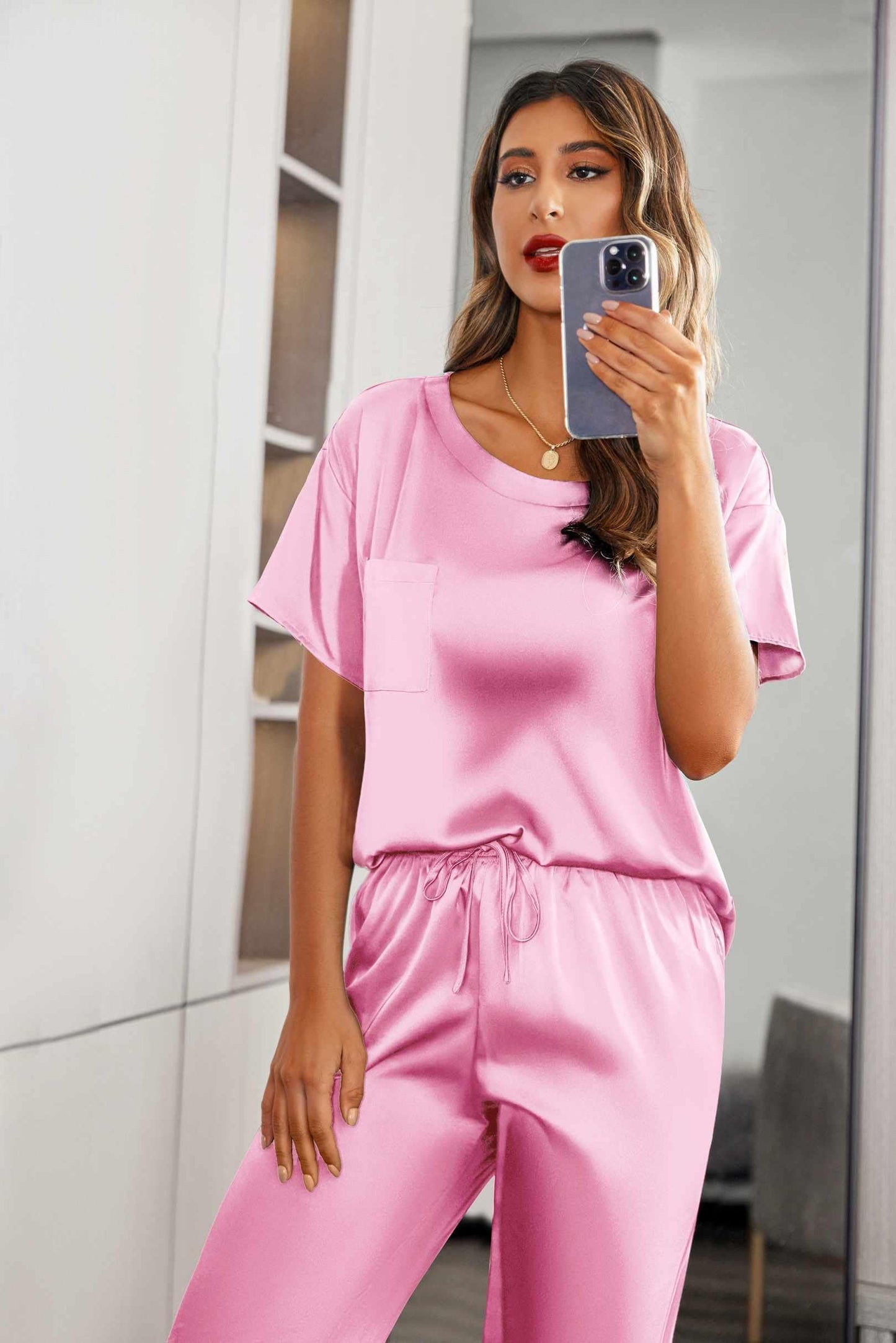 Ekouaer Silky Pajama Set