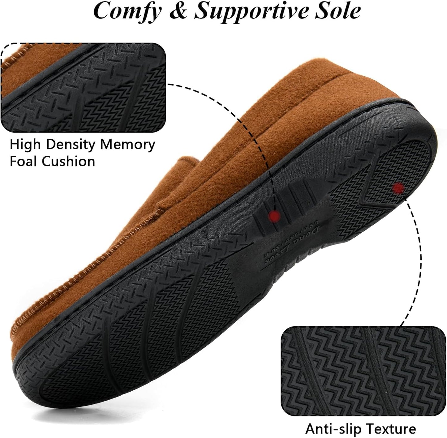 DL Men's Memory Foam Moccasin Slippers