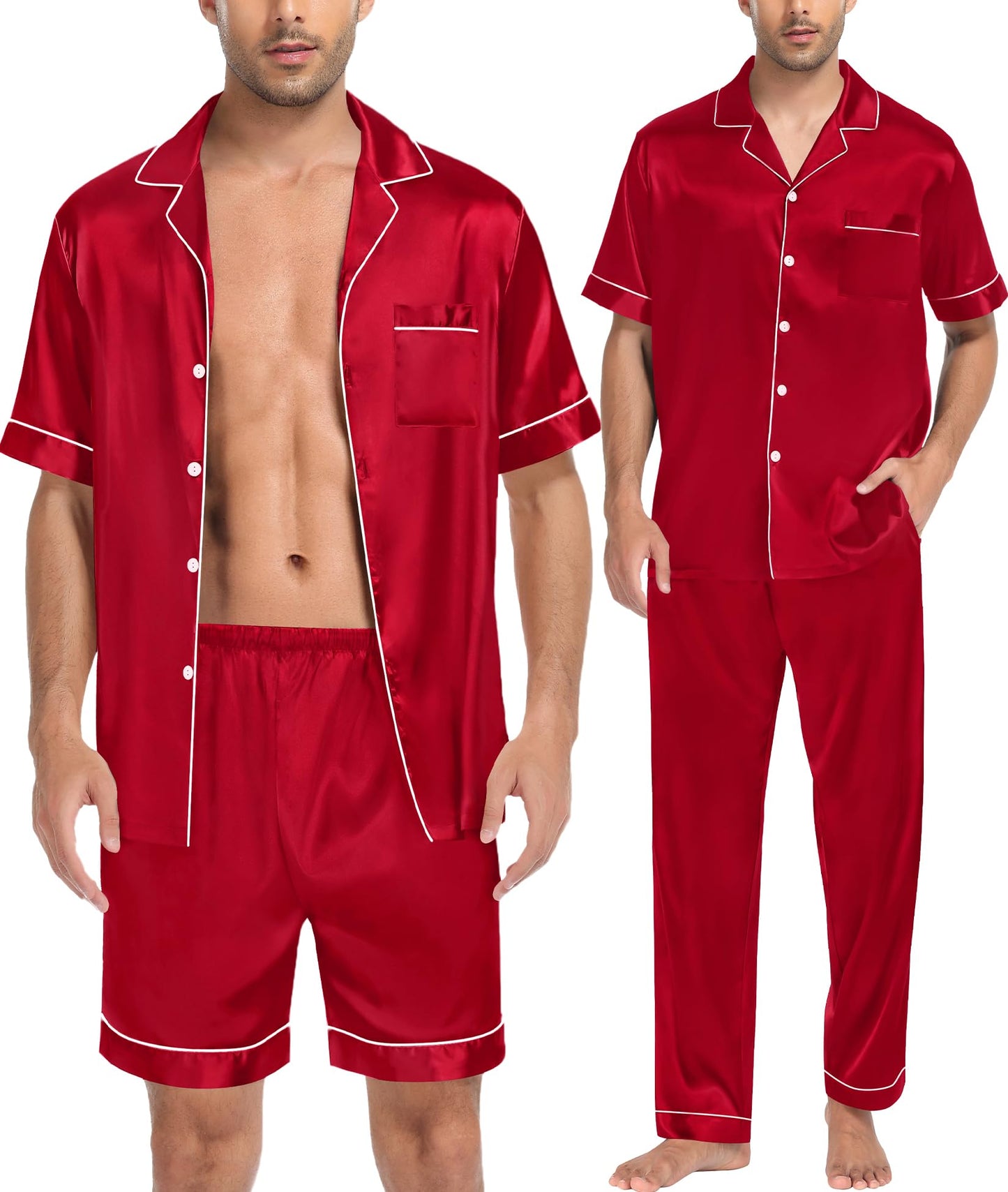 SWOMOG Mens 3pcs Pajamas Set