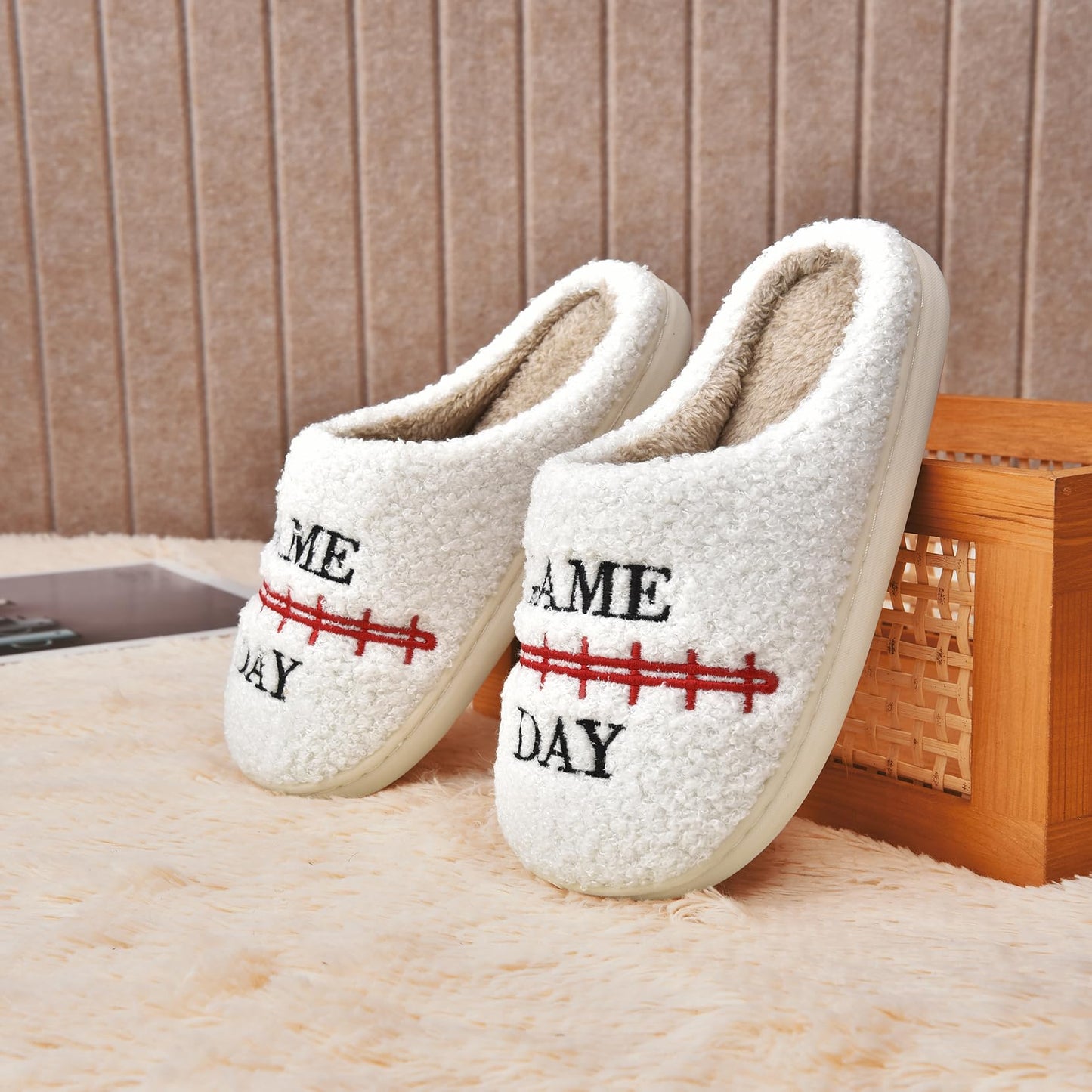 INMINPIN Kids Memory Foam Non-Slip Slippers for Sports Fan