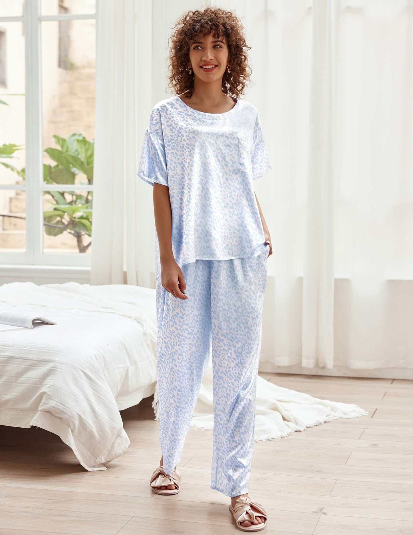 Ekouaer Silky Pajama Set