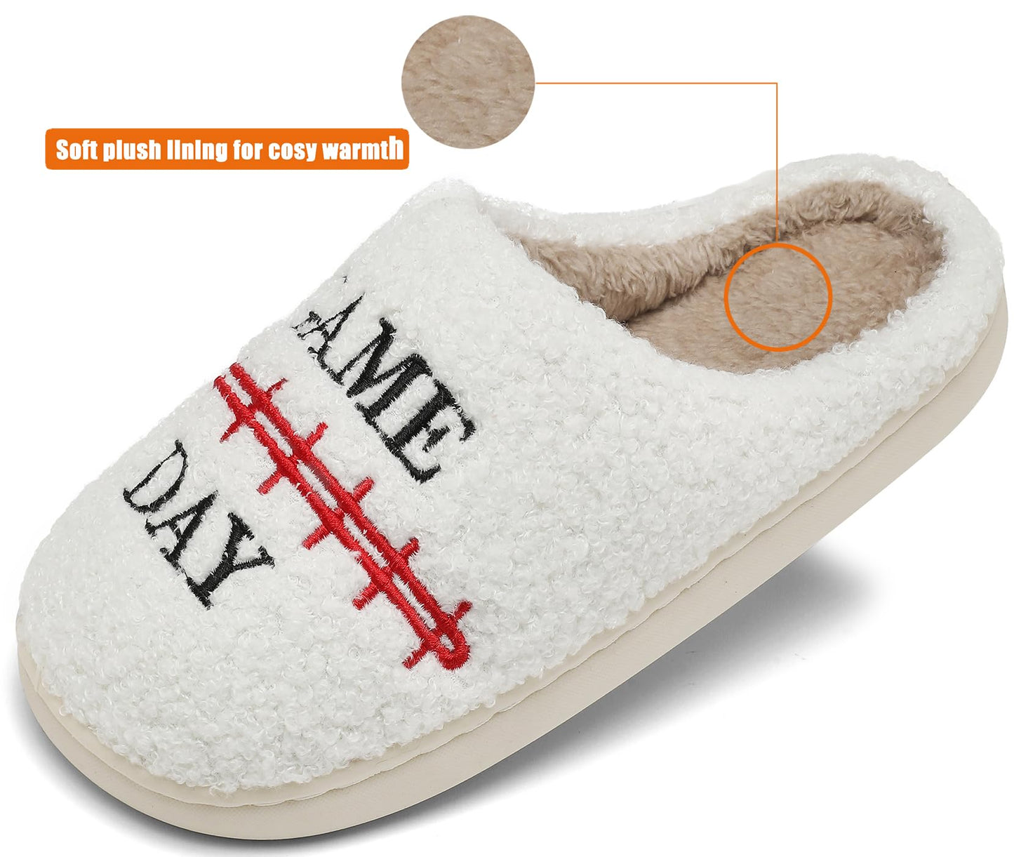 INMINPIN Kids Memory Foam Non-Slip Slippers for Sports Fan