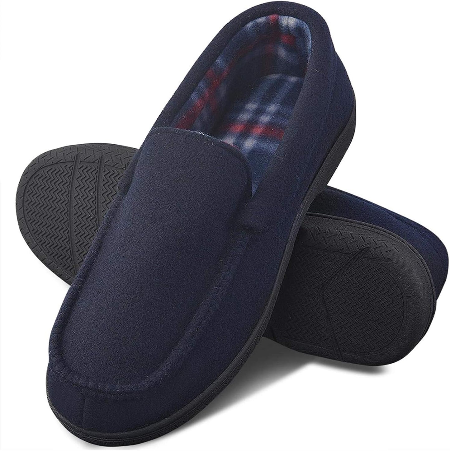 DL Men's Memory Foam Moccasin Slippers