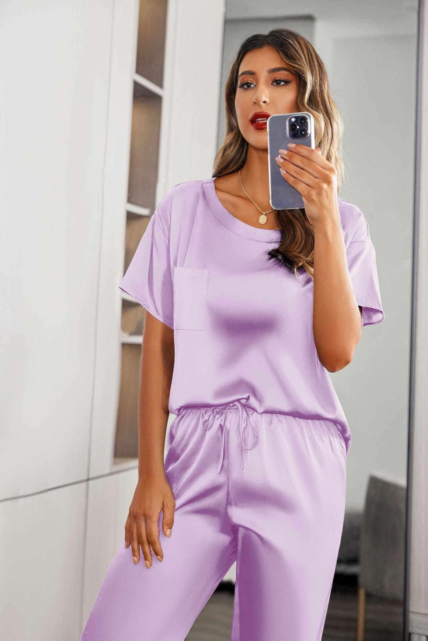 Ekouaer Silky Pajama Set