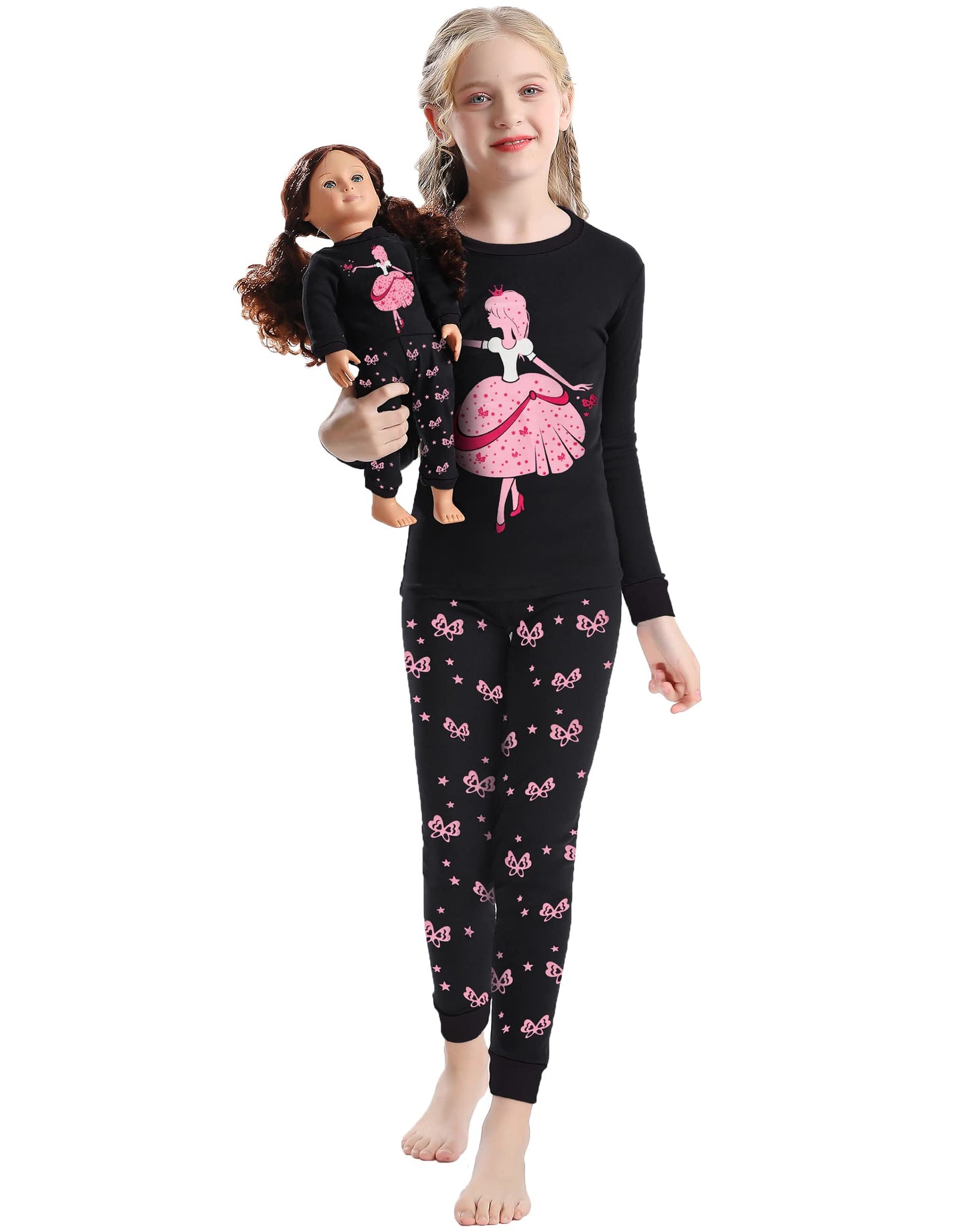 Babyroom Matching Doll & Toddler 4 Piece Pajamas Sleepwear