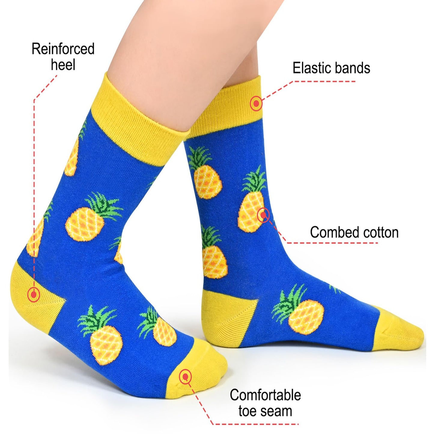 Kids Novelty Crew Socks 4-6 Pack + Gift Box