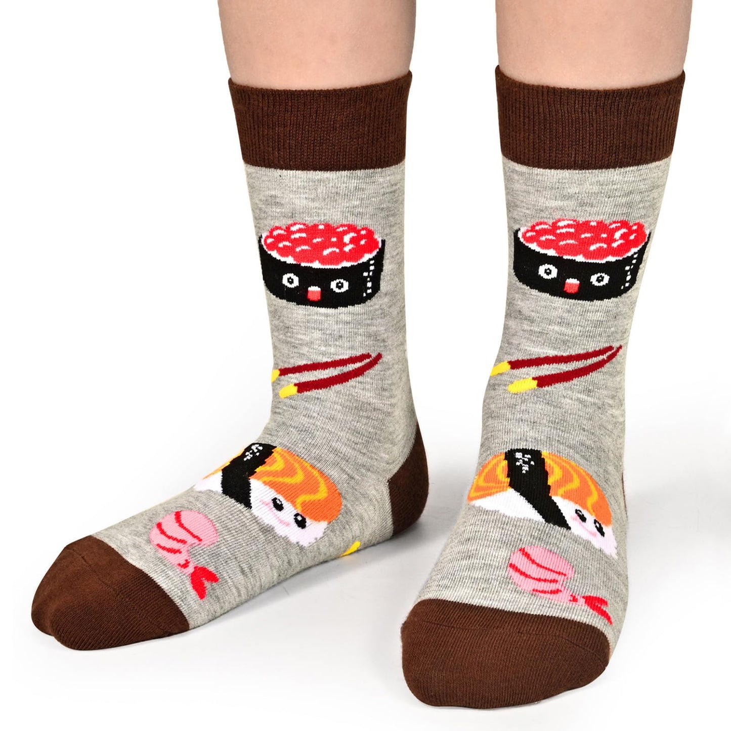 Kids Novelty Crew Socks 4-6 Pack + Gift Box