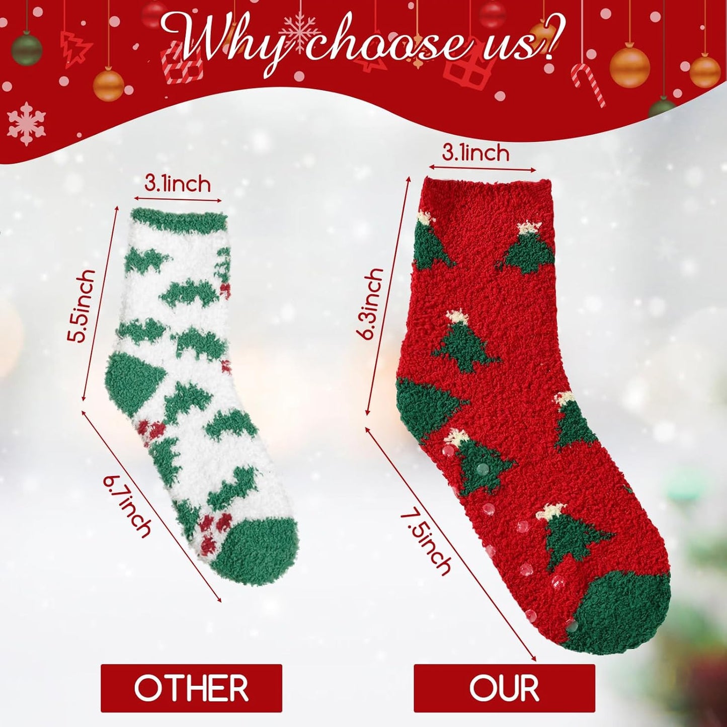 YOGINGO 6 Pairs Christmas Socks