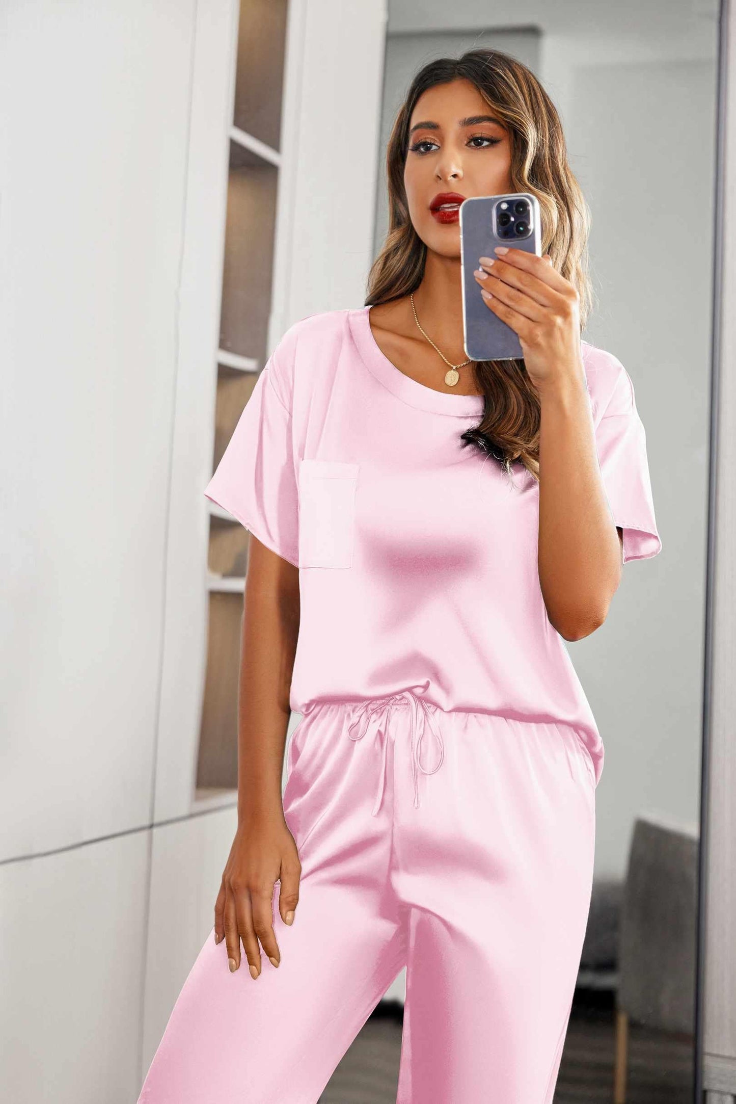 Ekouaer Silky Pajama Set