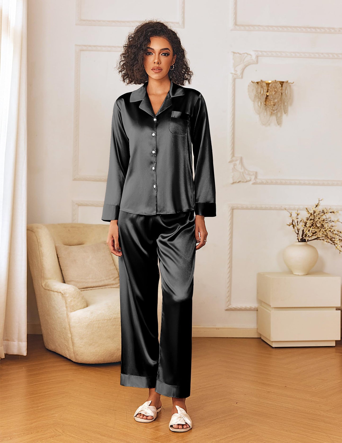 Ekouaer Satin Loungewear