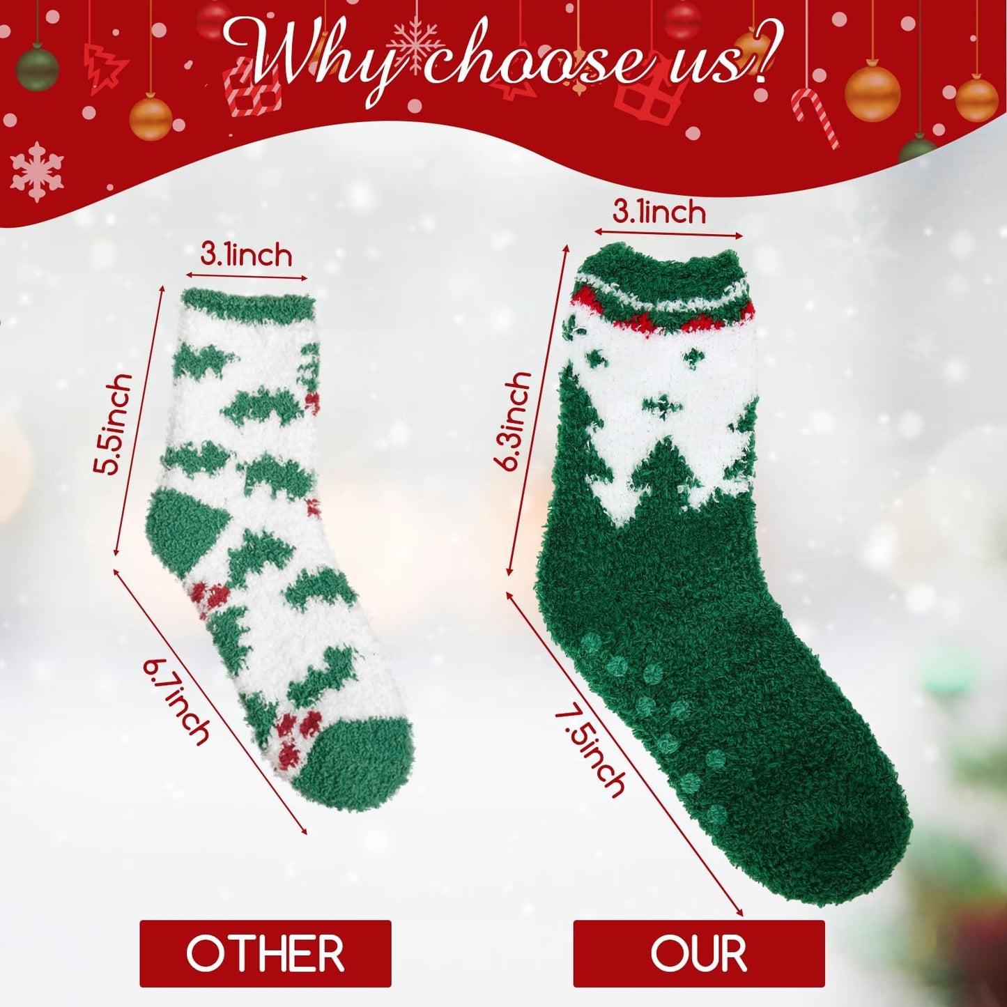 YOGINGO 6 Pairs Christmas Socks