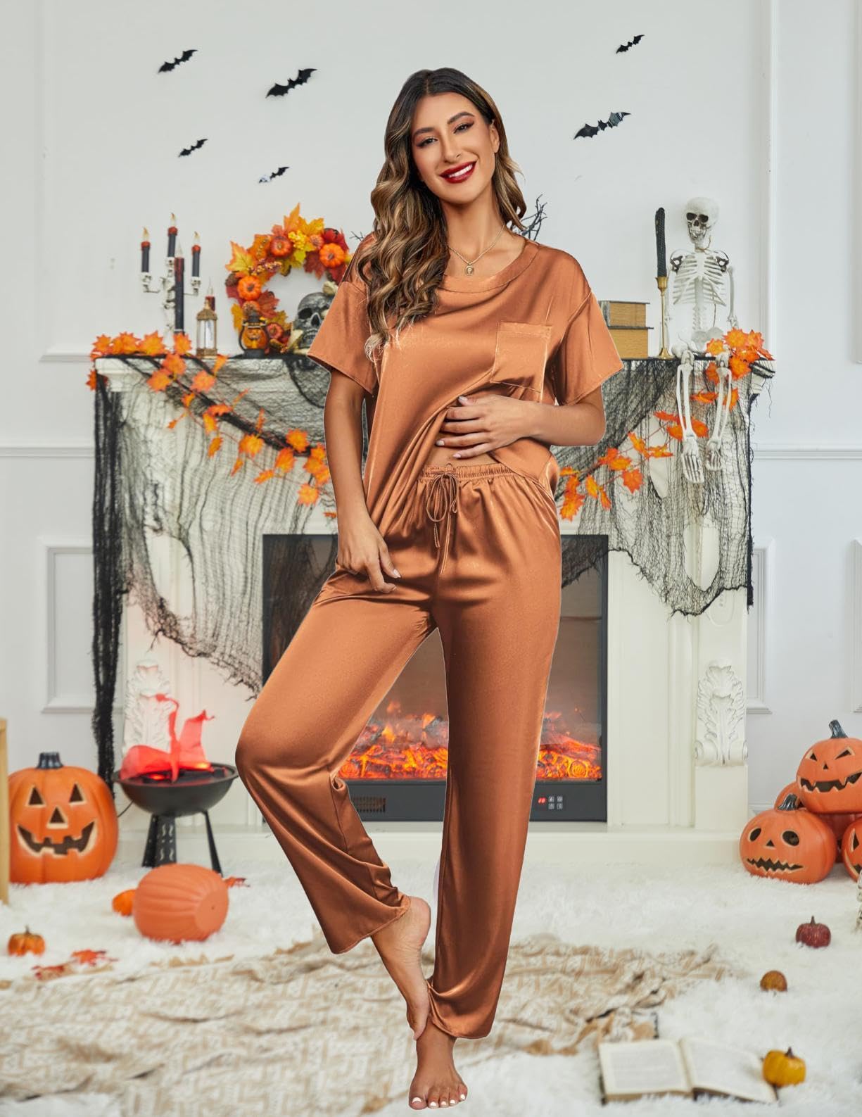 Ekouaer Silky Pajama Set