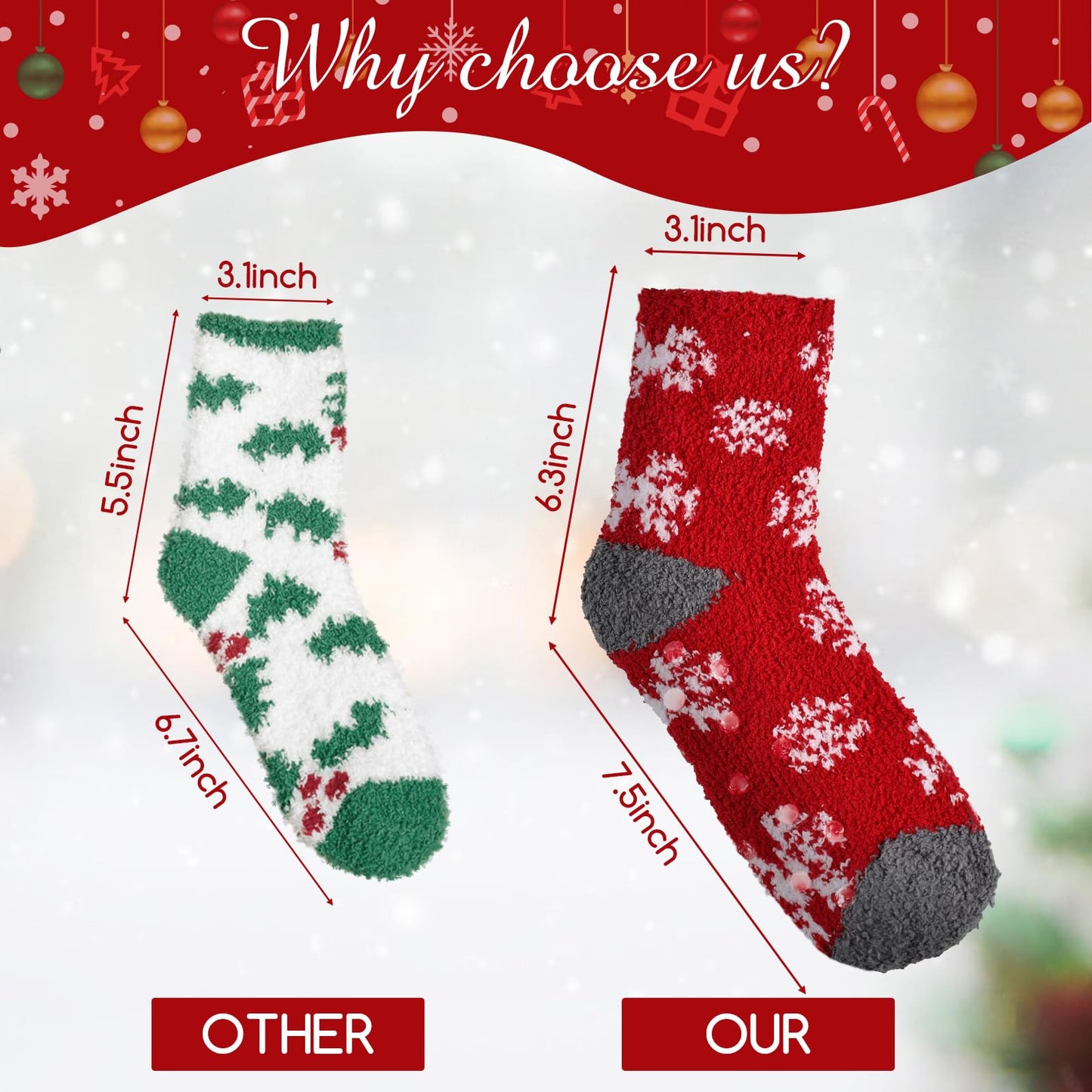 YOGINGO 6 Pairs Christmas Socks