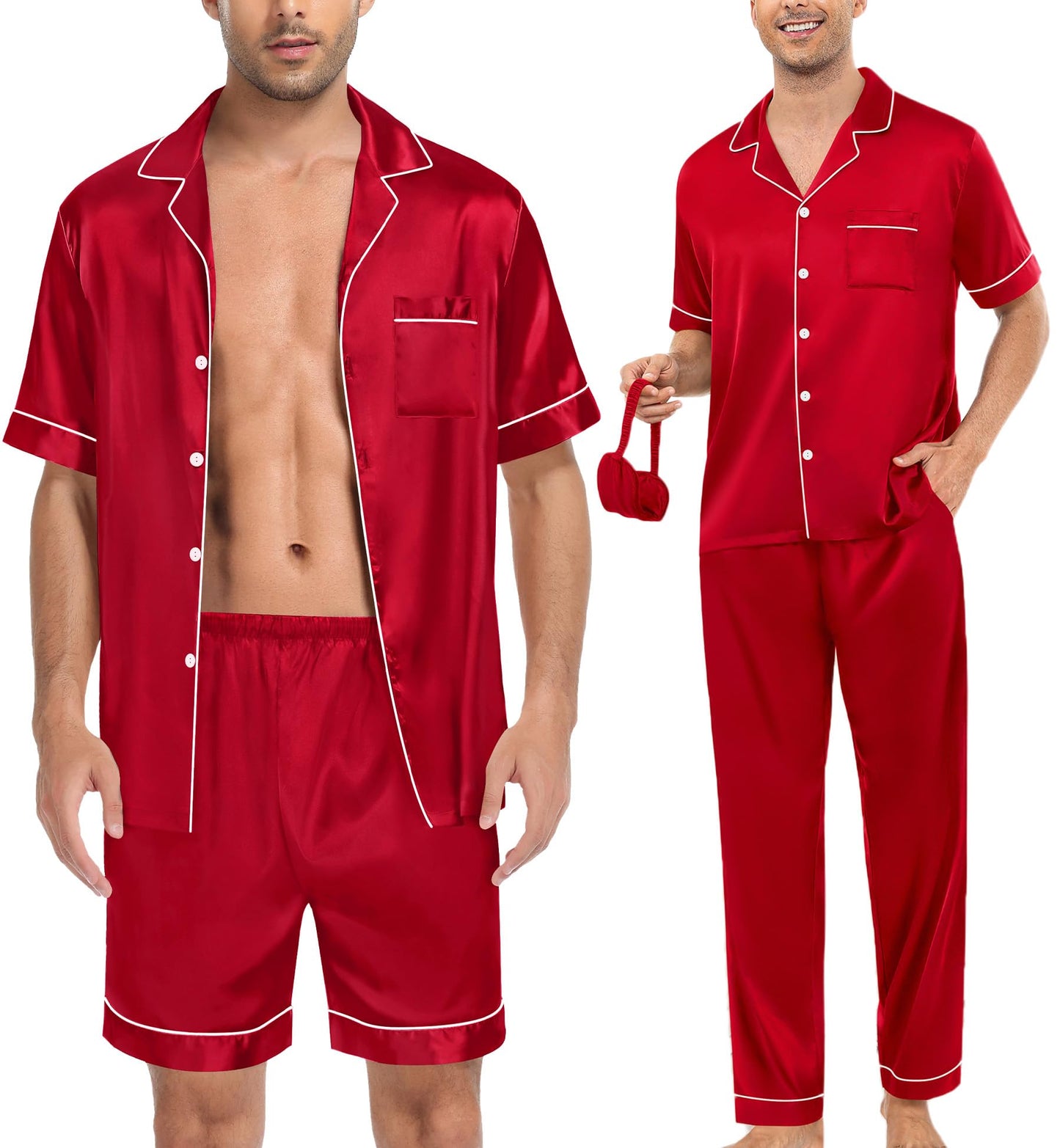 SWOMOG Mens 3pcs Pajamas Set