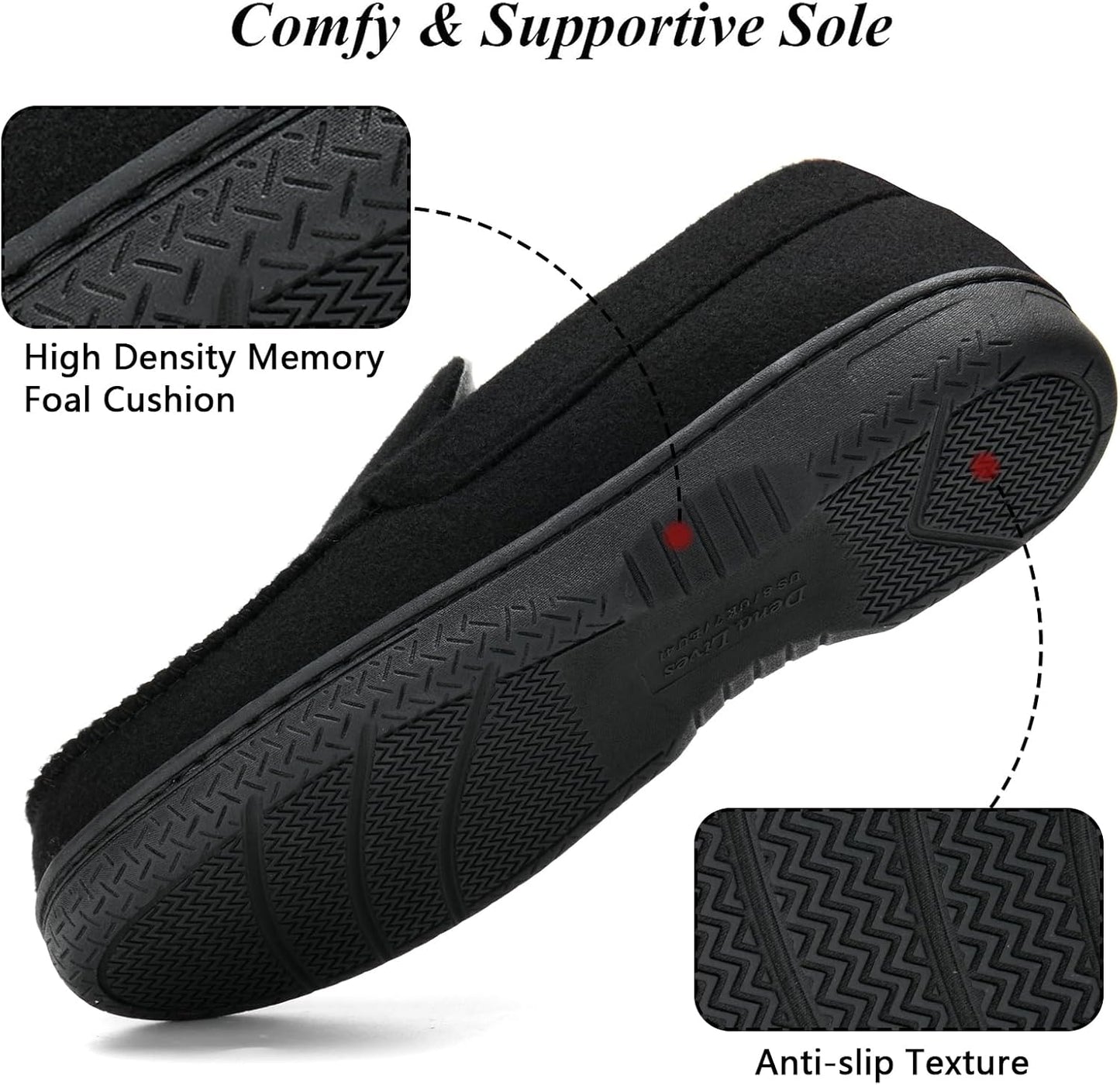 DL Men's Memory Foam Moccasin Slippers