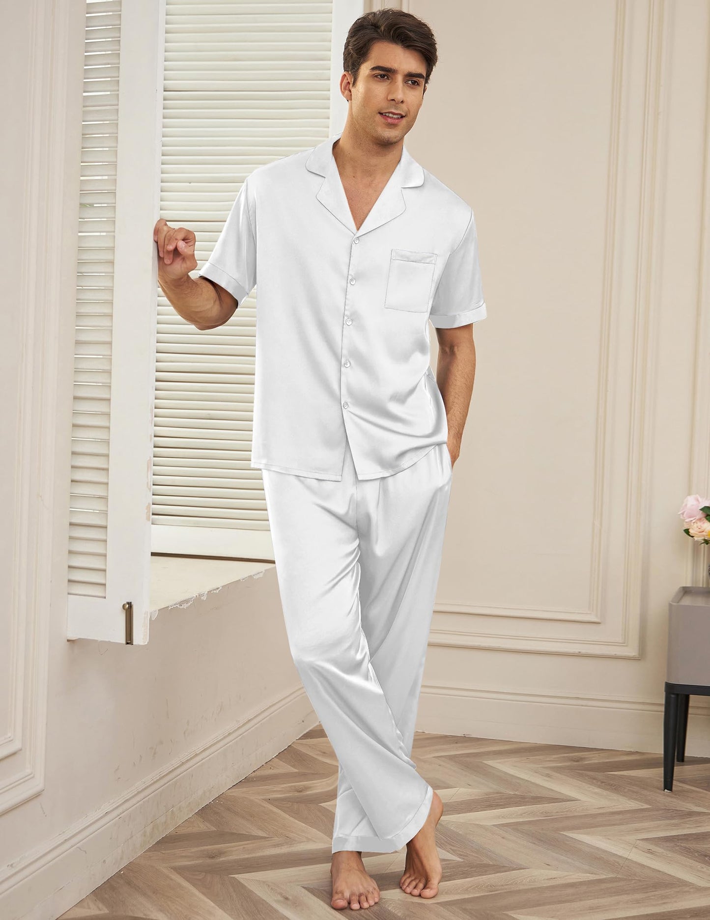 Ekouaer 2 Piece Button Down Sleepwear