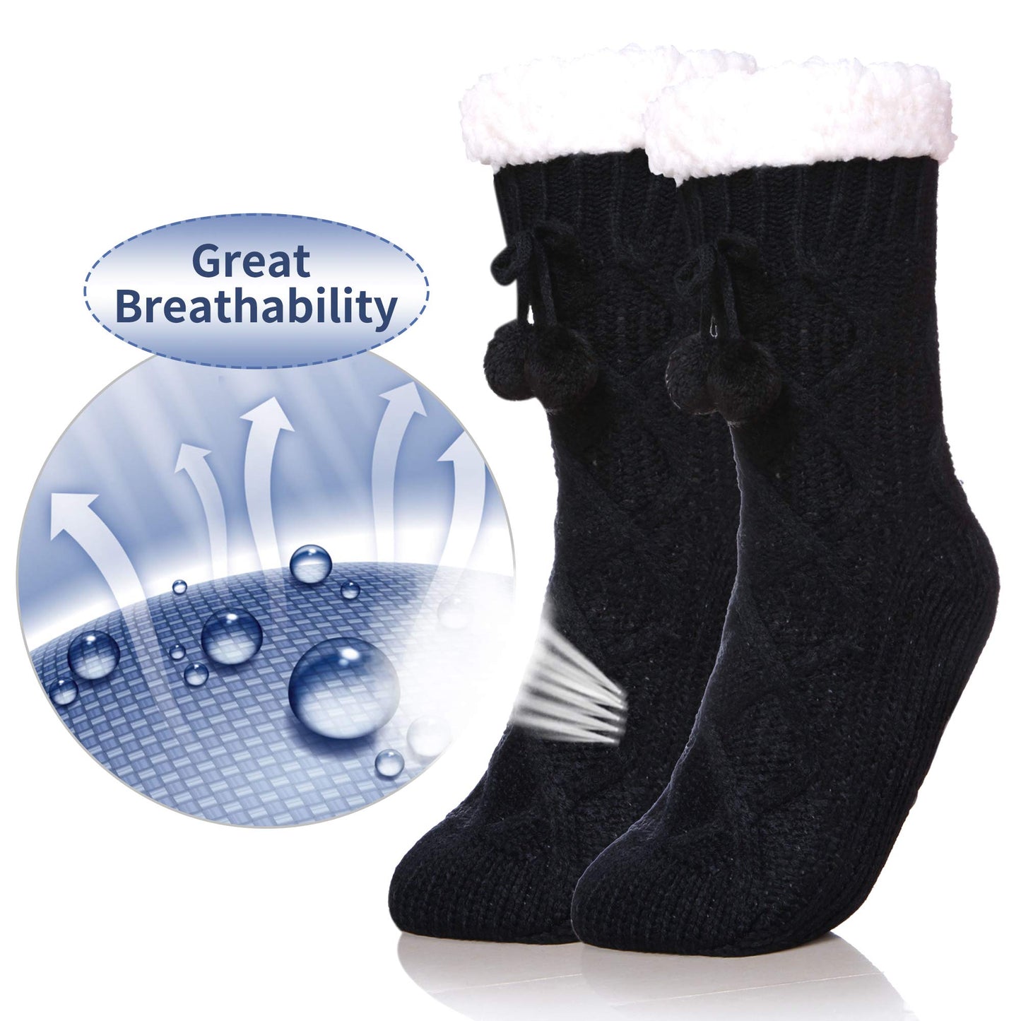 Yebing Warm Non Slip Slipper Socks