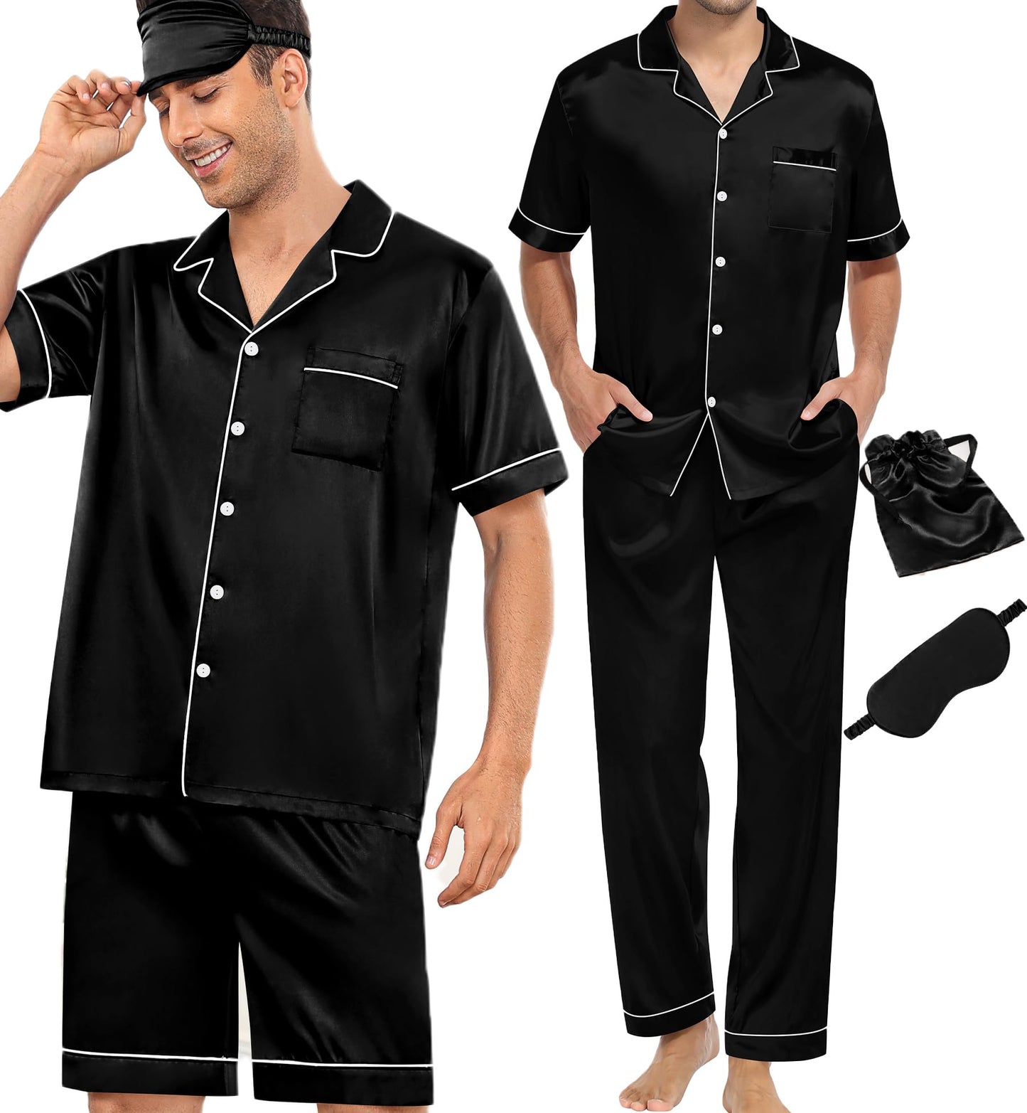 SWOMOG Mens 3pcs Pajamas Set