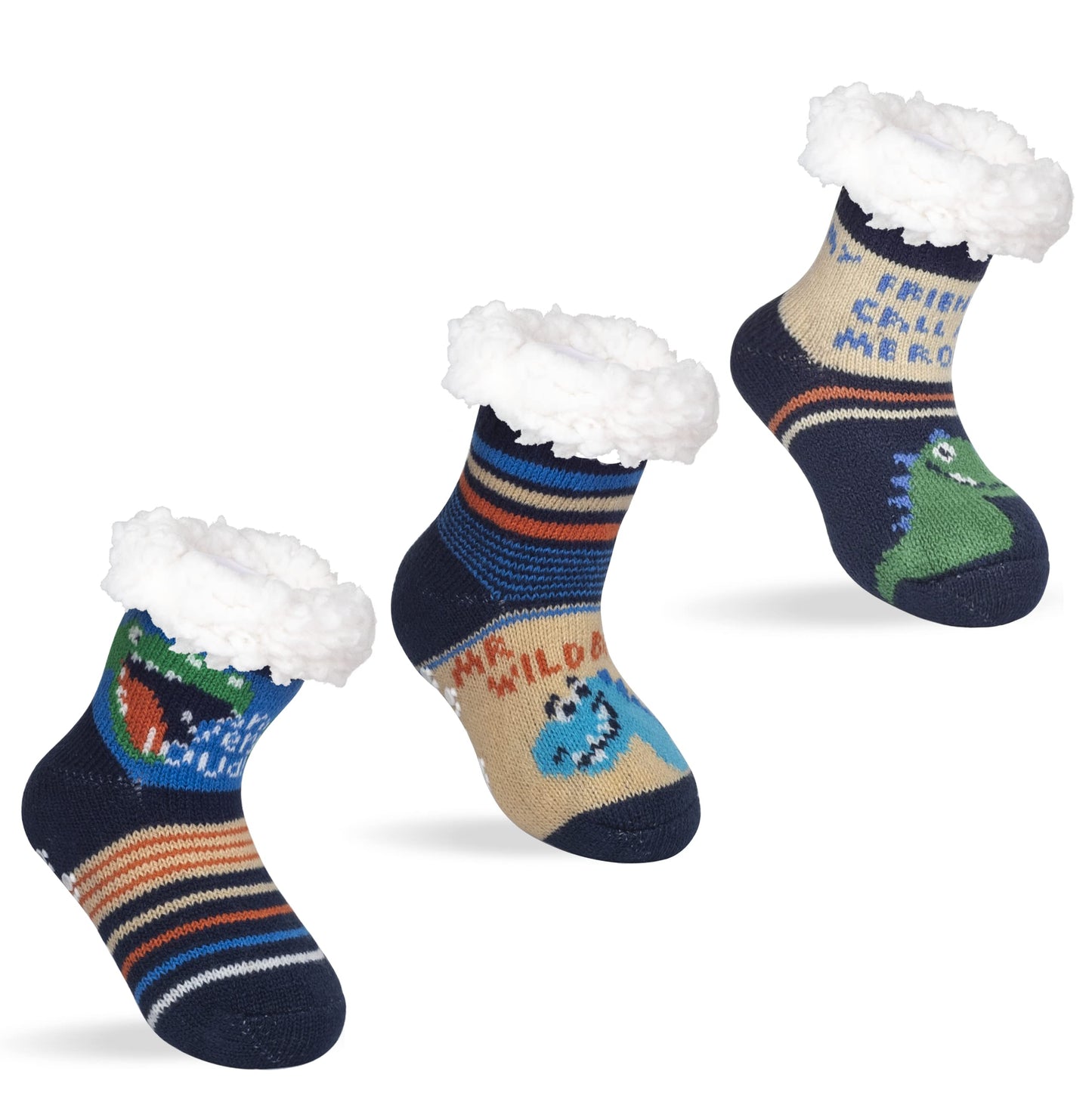 FENELY Kids 3 Pairs Fuzzy Slipper Socks