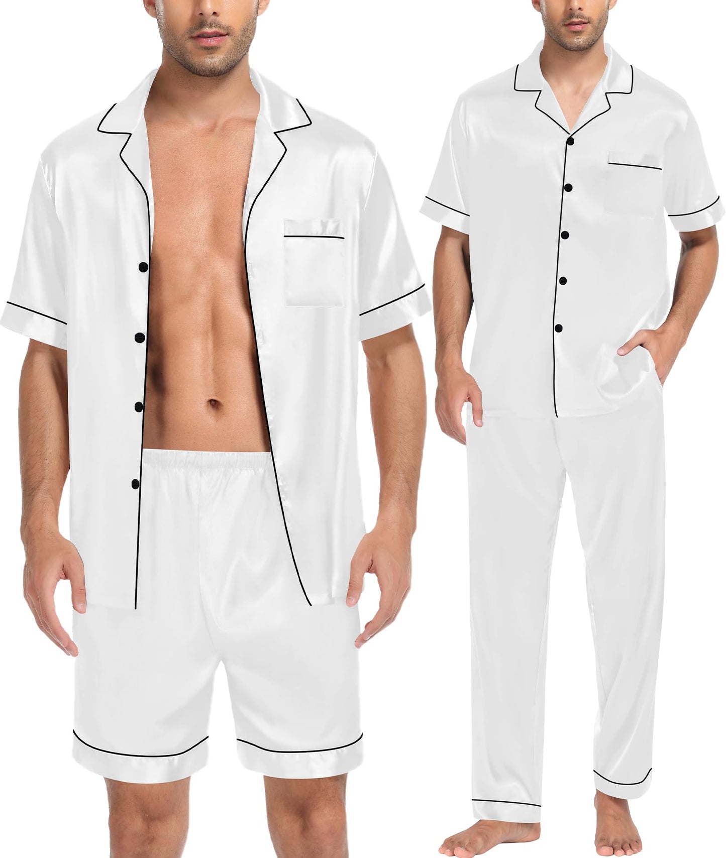 SWOMOG Mens 3pcs Pajamas Set