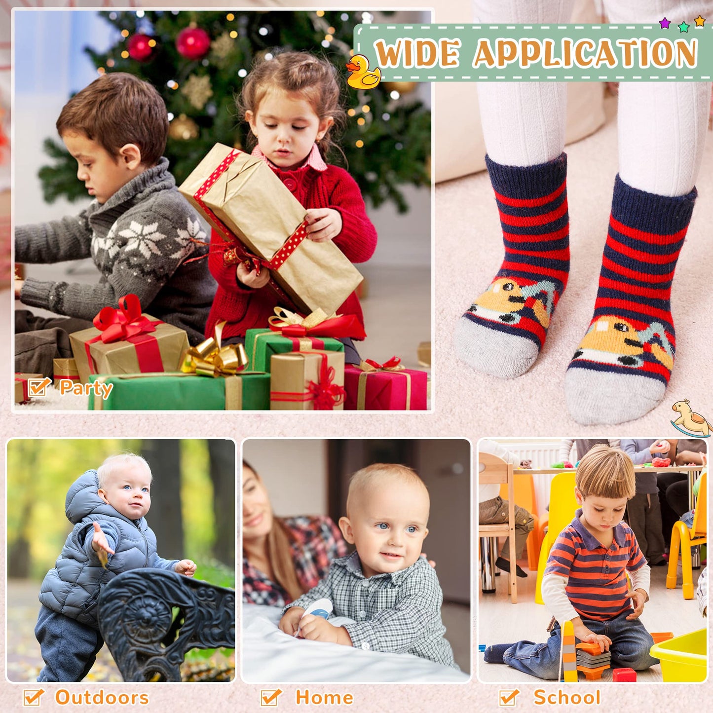 Eocom 6 Pairs Children's Wool Socks