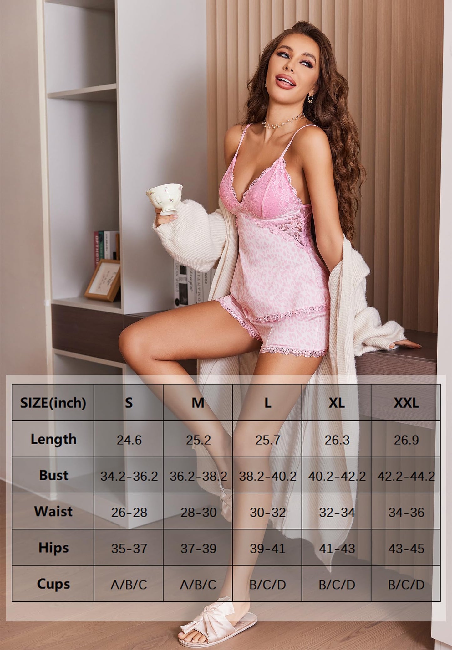 Avidlove Satin & Lace Pajamas Set