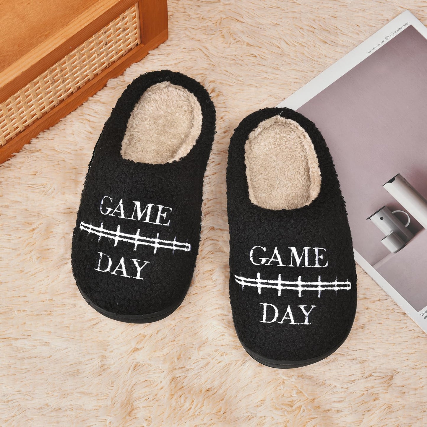 INMINPIN Kids Memory Foam Non-Slip Slippers for Sports Fan