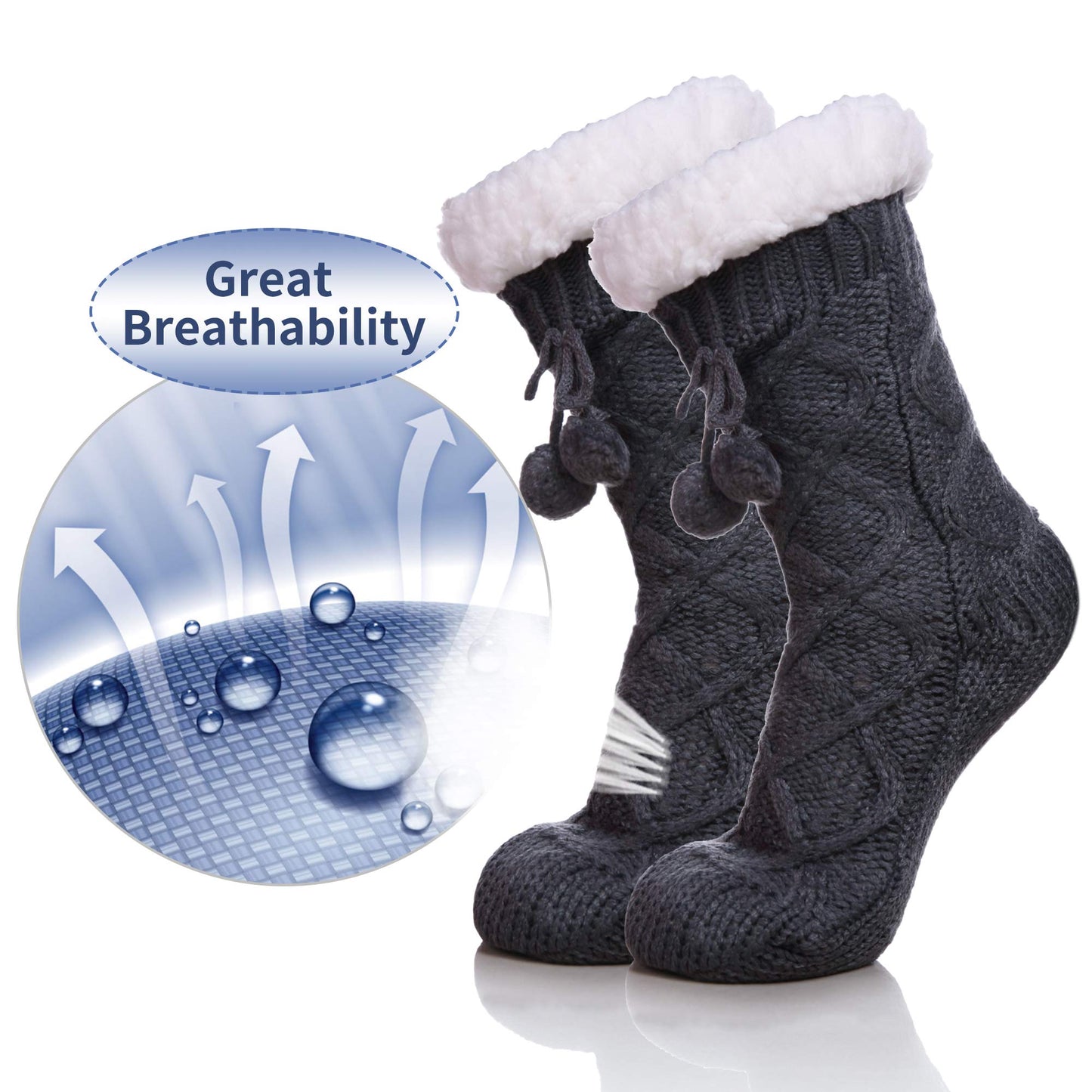 Yebing Warm Non Slip Slipper Socks